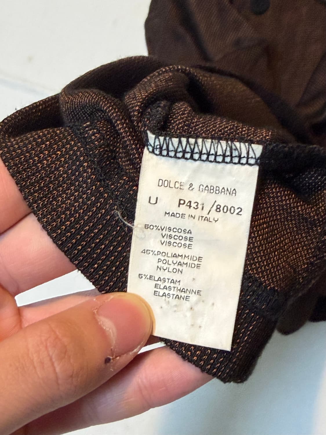 00s 돌체앤가바나 아카이브 DG 반팔 카라티 브라운 상품이미지3