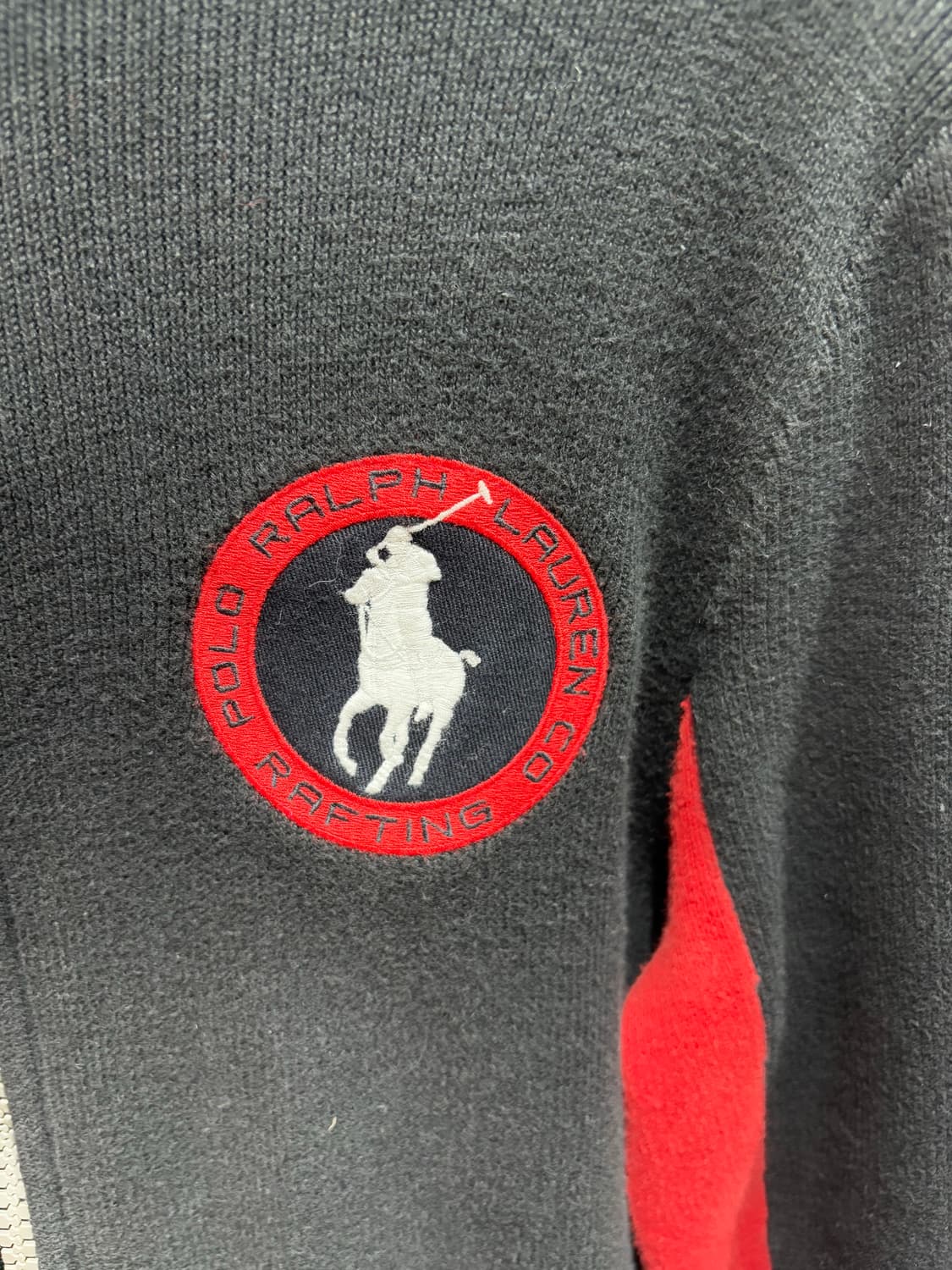 XS 폴로랄프로렌 써클 빅로고 레드라인 니트 집업 상품이미지4