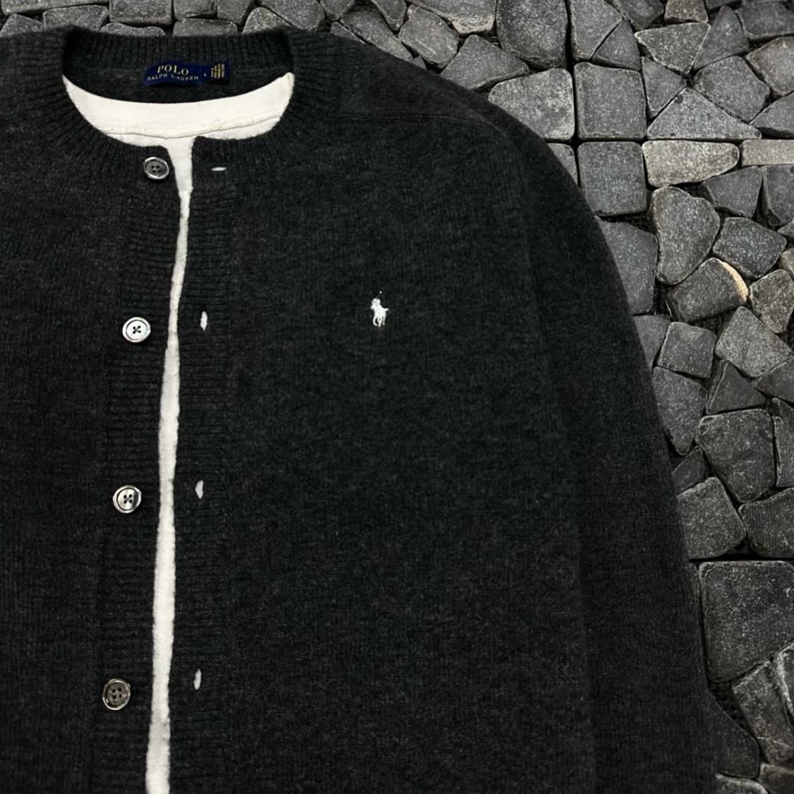 폴로 라운드 차콜 가디건 L 상품이미지2