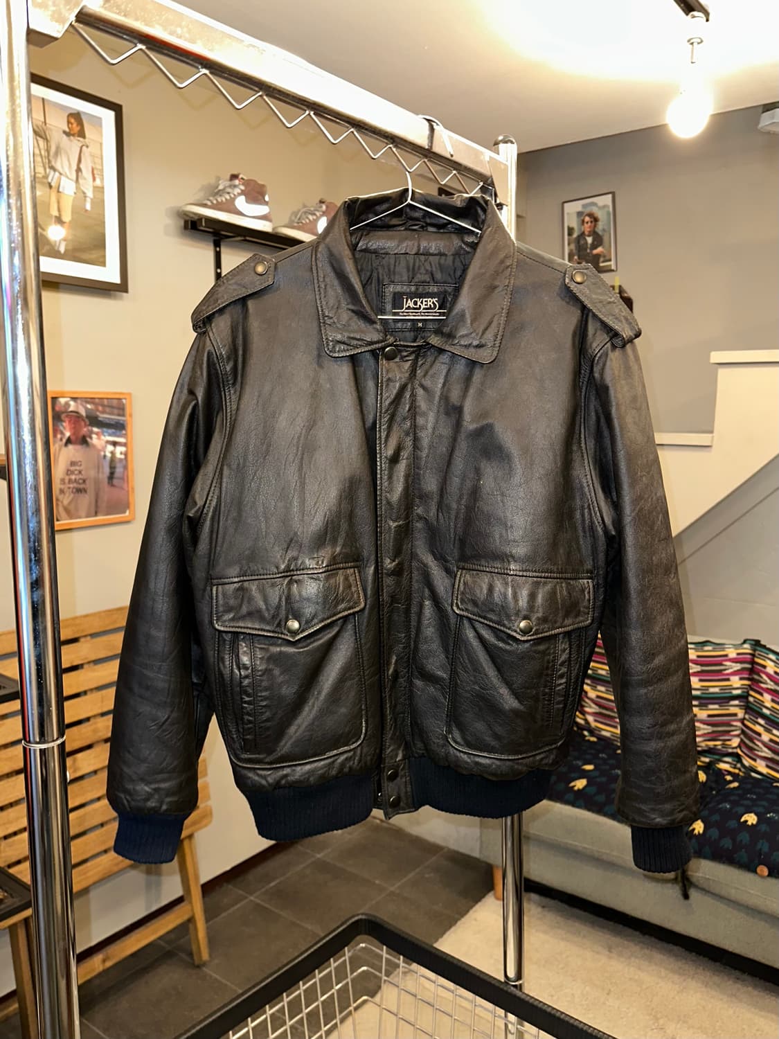 90’s Japanese cow-leather A-2 bomber 상품이미지4