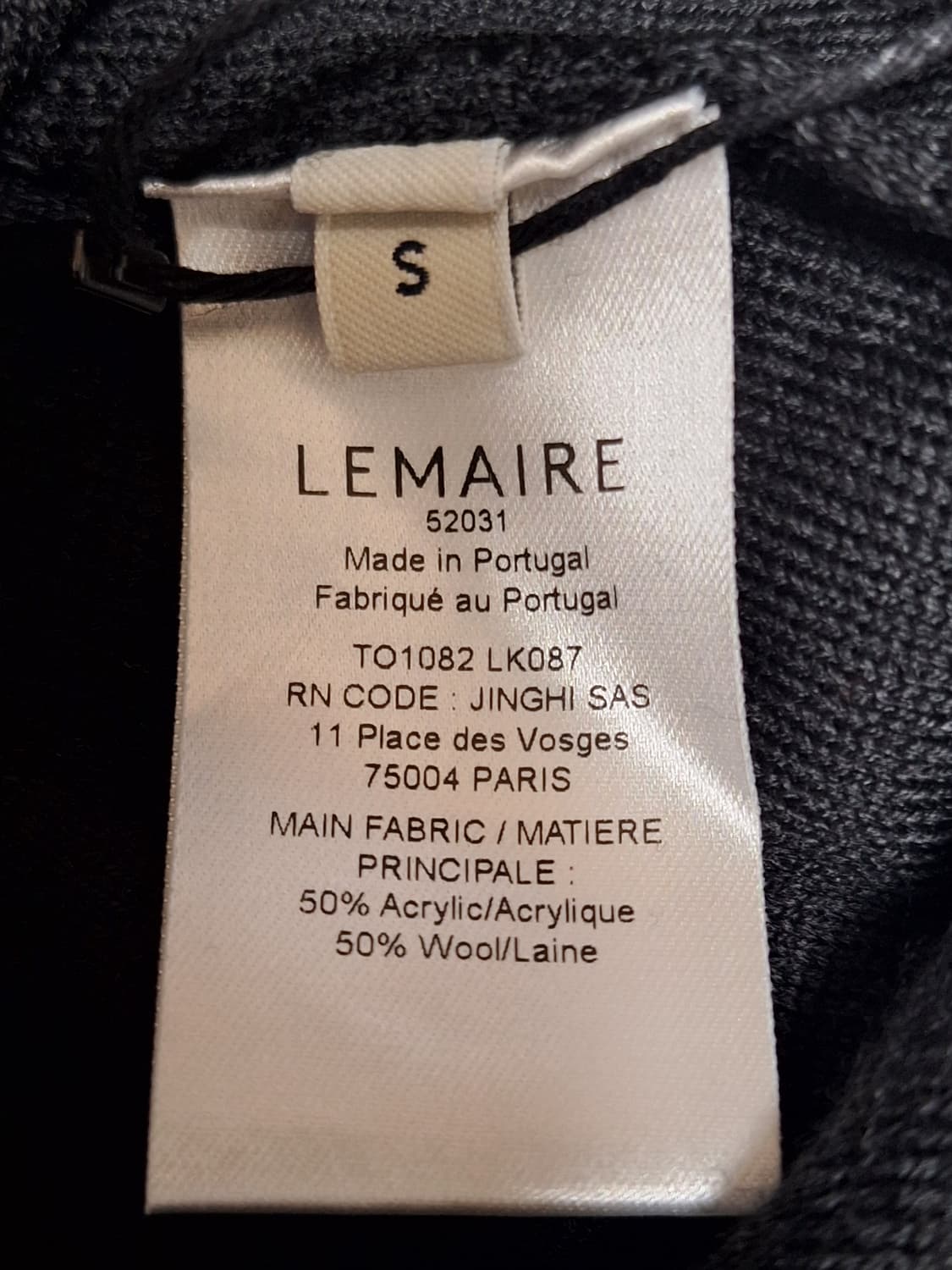 [S] 르메르 25SS 트위스트 울 가디건 블랙 S 상품이미지4