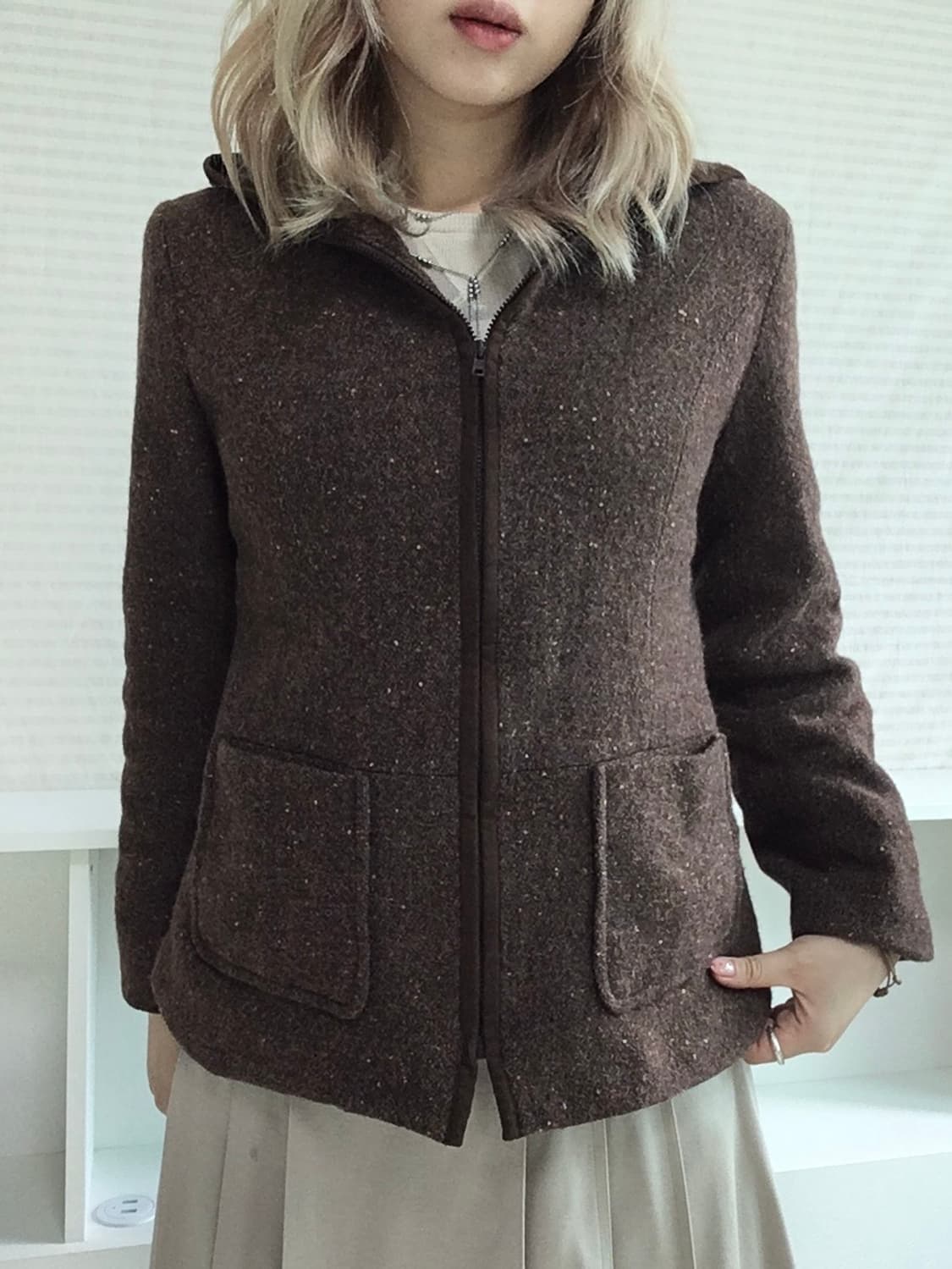 jpn vintage brown bokashi hood zip-up ja 상품이미지4