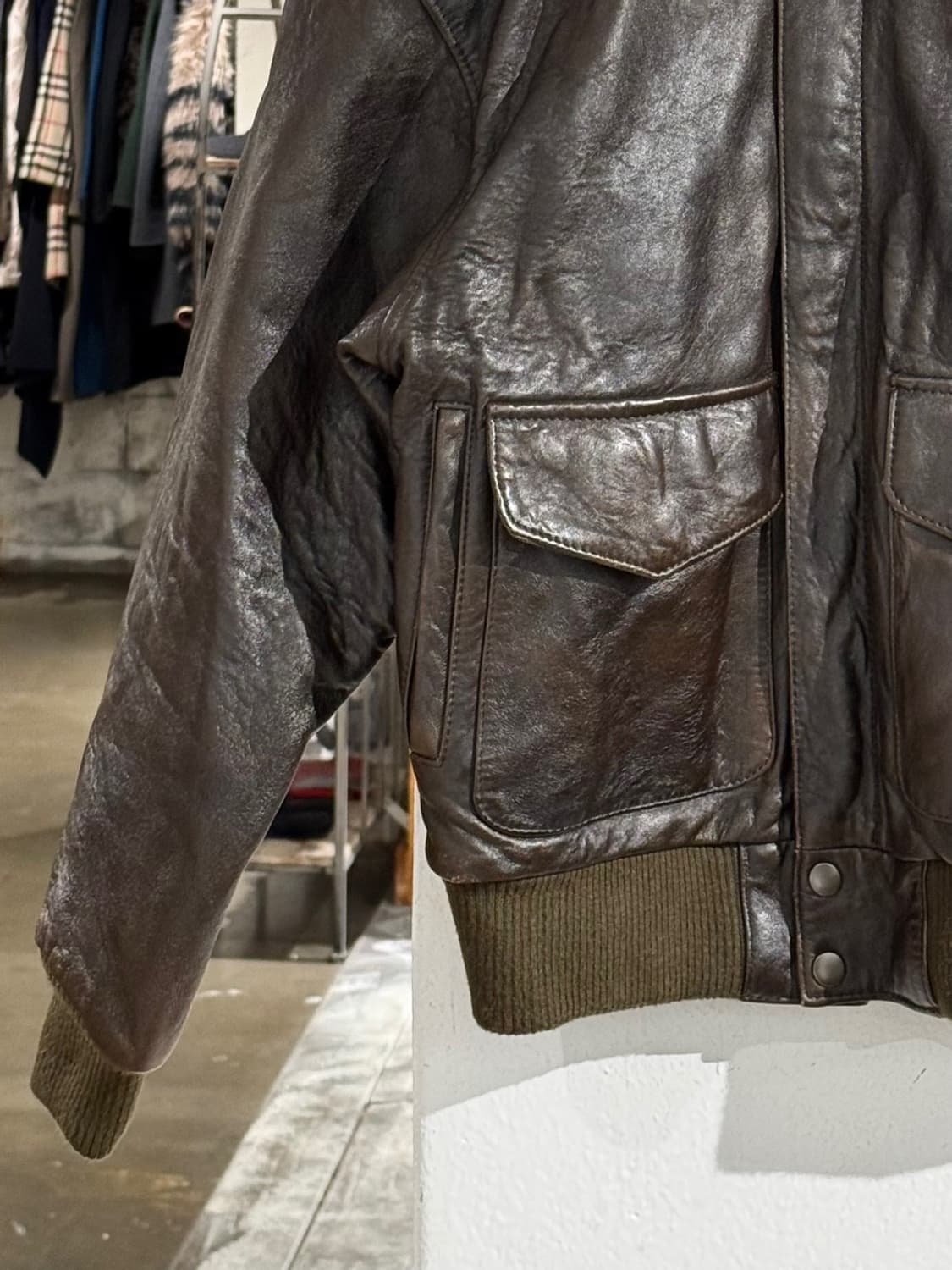 어드벤처 바운드 브라운 투 포켓 레더 자켓 상품이미지5