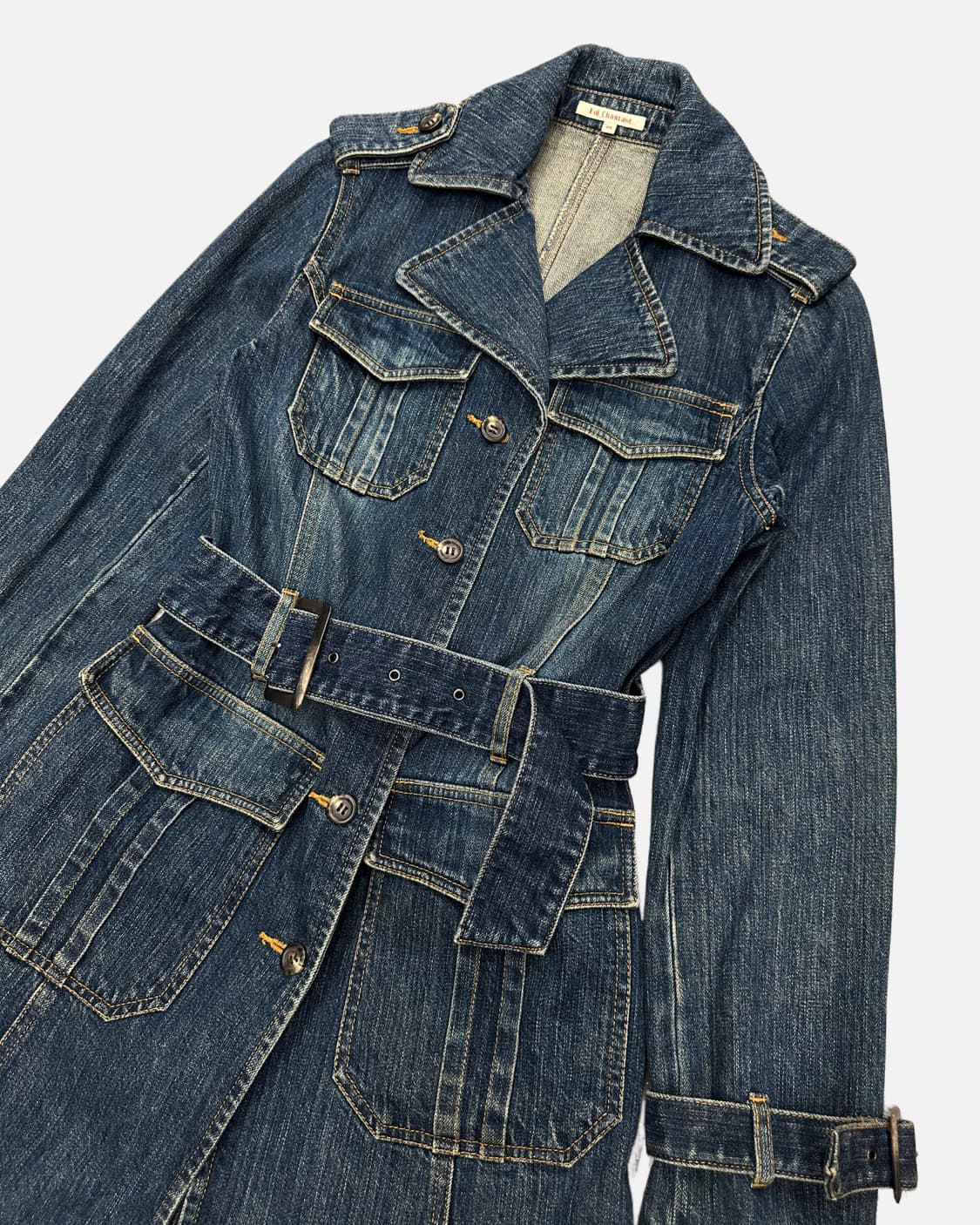 military pocket belted denim coat 상품이미지2