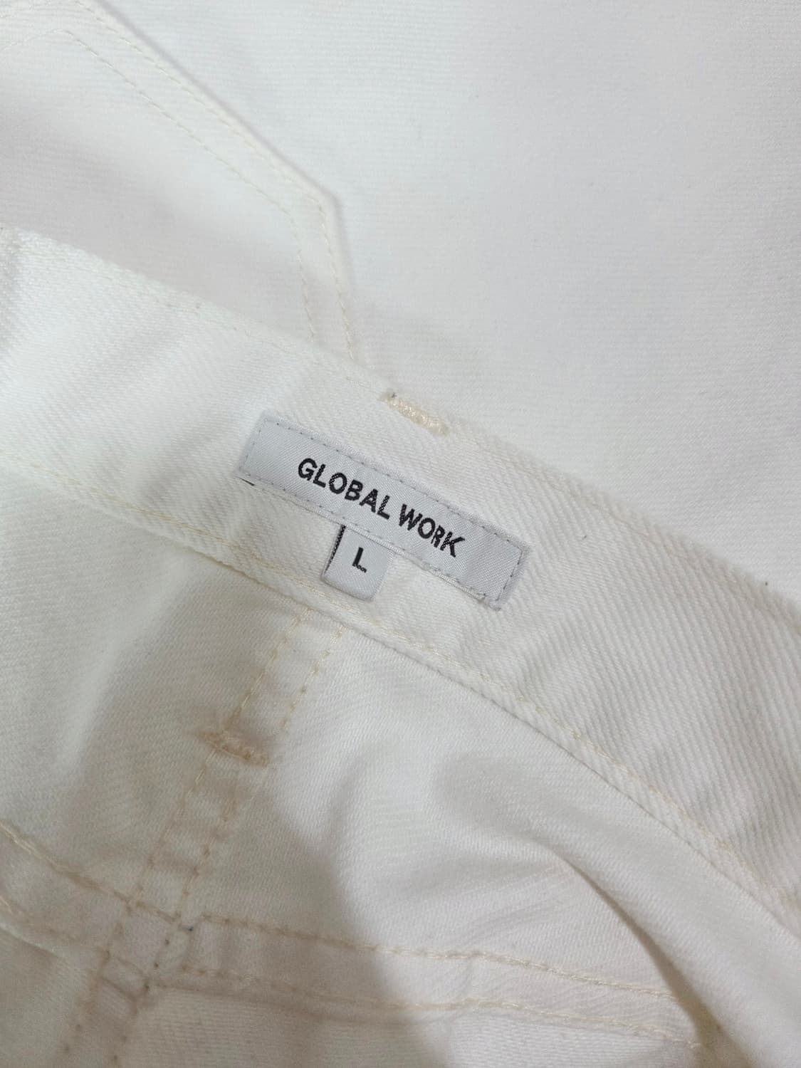 글로벌 워크 화이트 레귤러 핏 데님 팬츠 상품이미지6