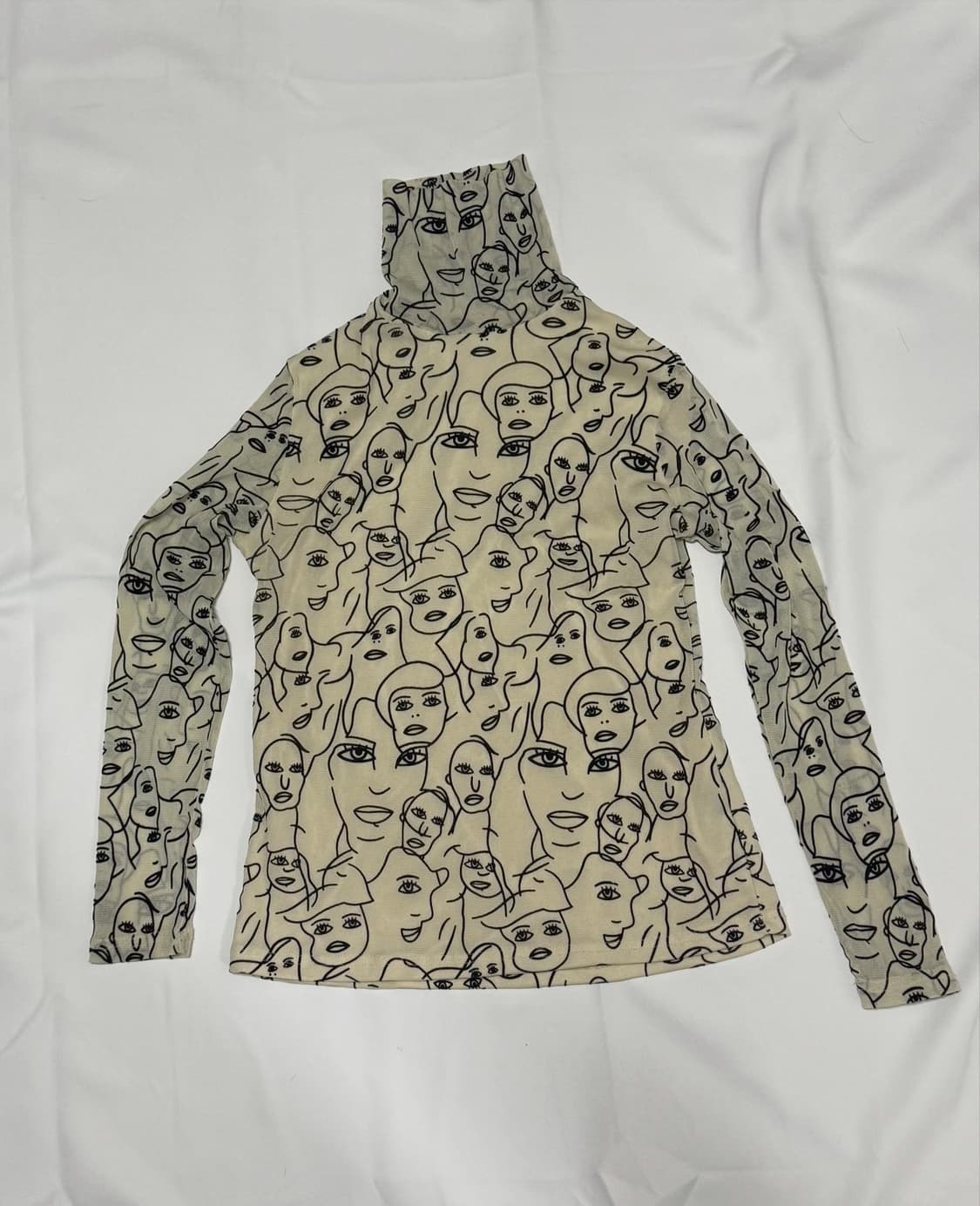 일본 빈티지 드로잉 폴라 티셔츠 상품이미지1