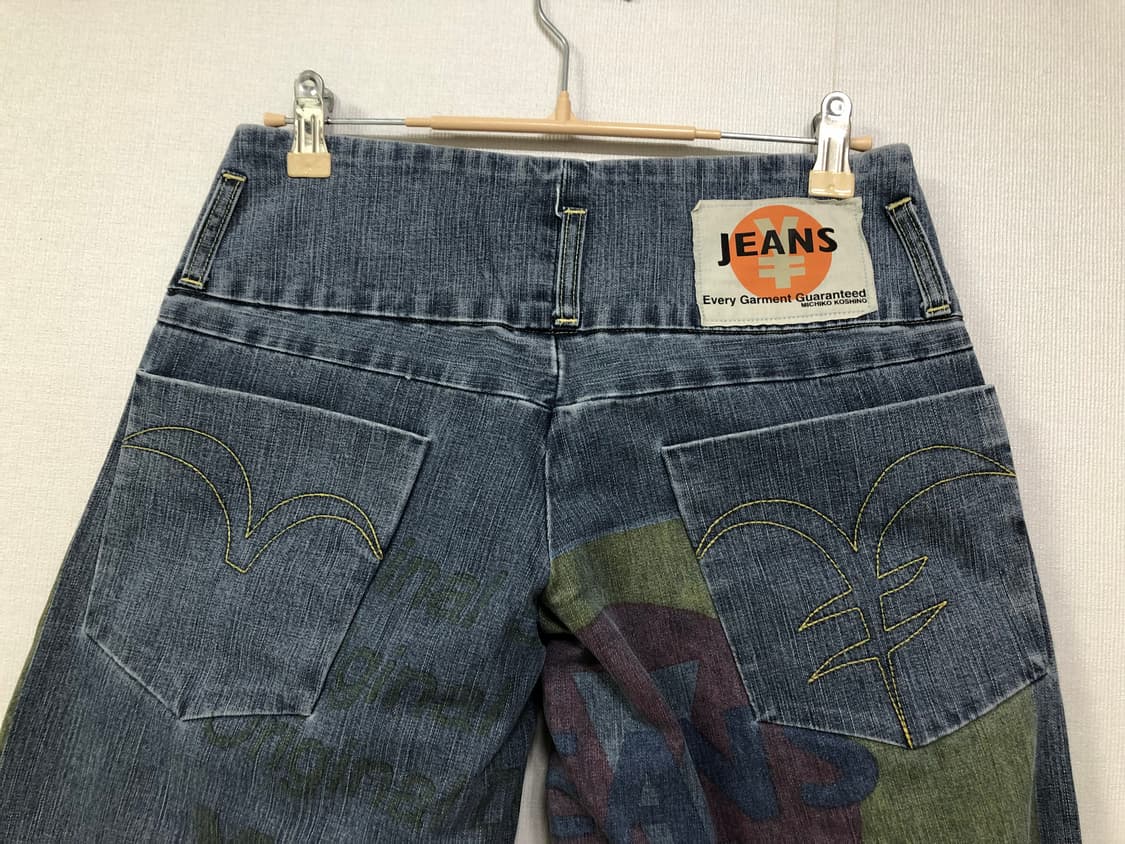 (일본) 엔진즈 미치코코시노 여성 로우라이즈 와이드레그 프린팅 데님팬츠  상품이미지6