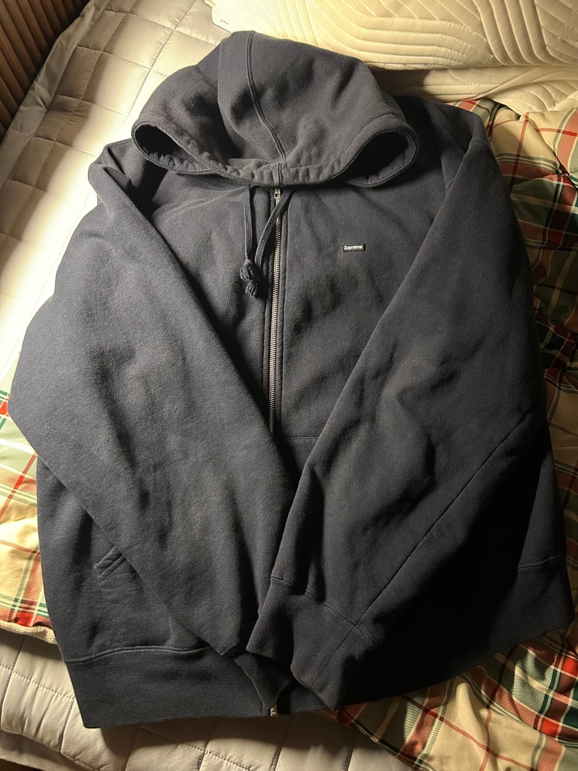 [XL] 23FW 슈프림 스몰 박스 로고 후드집업 네이비 상품이미지1