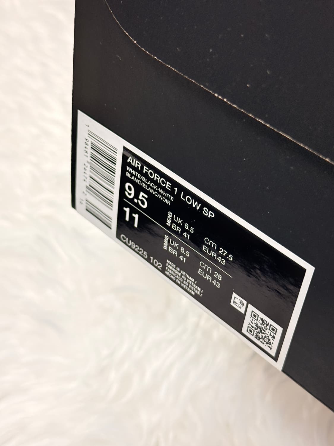 (275) 나이키 x 슈프림 에어 포스 1 로우 화이트 흰검 상품이미지4