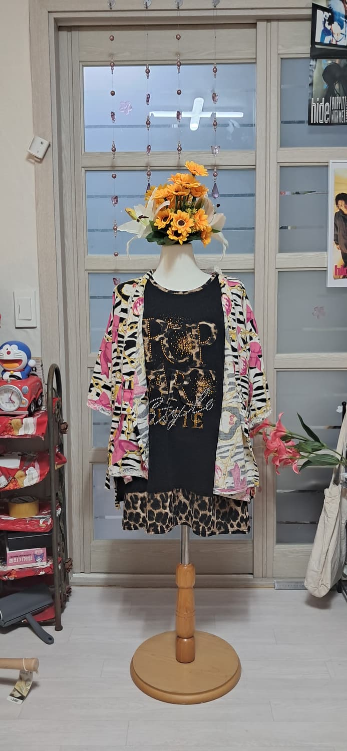 오네갸루 호피 슬리브 상품이미지3