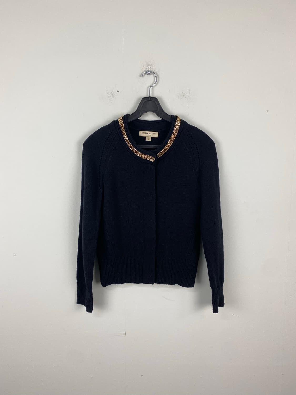 버버리 울 캐시미어 골드체인 가디건 XS <565> 상품이미지1