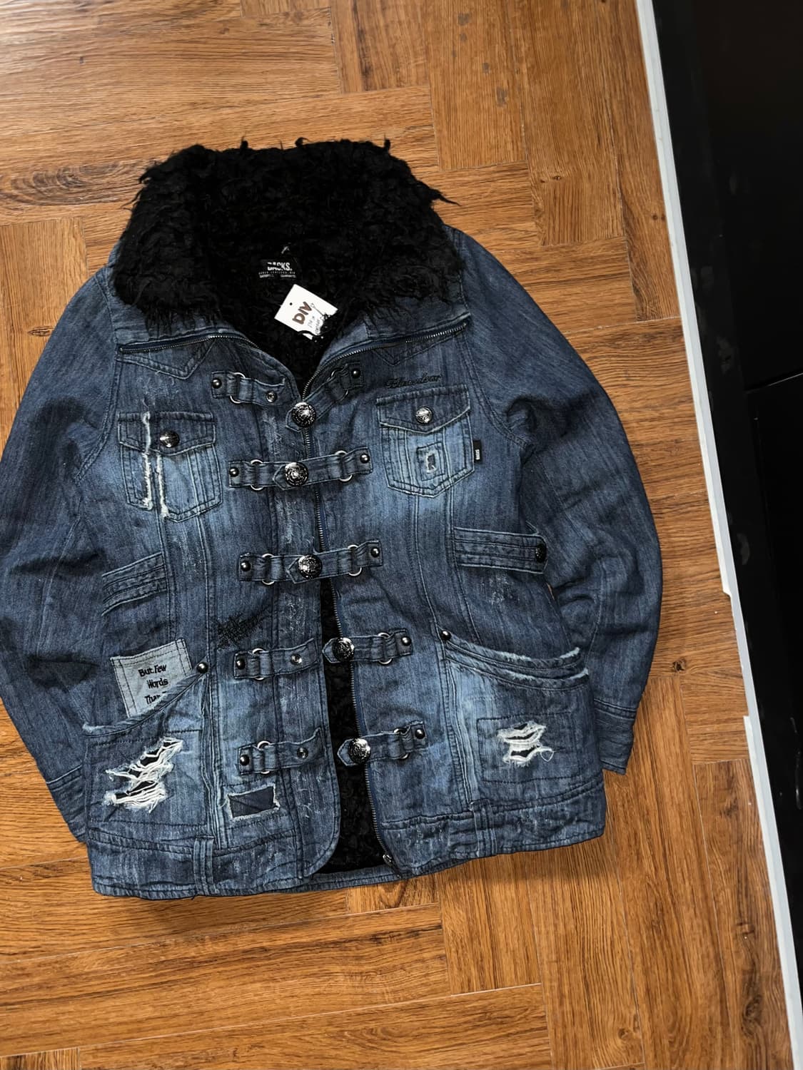 빈티지 스냅 데님 무스탕 상품이미지2