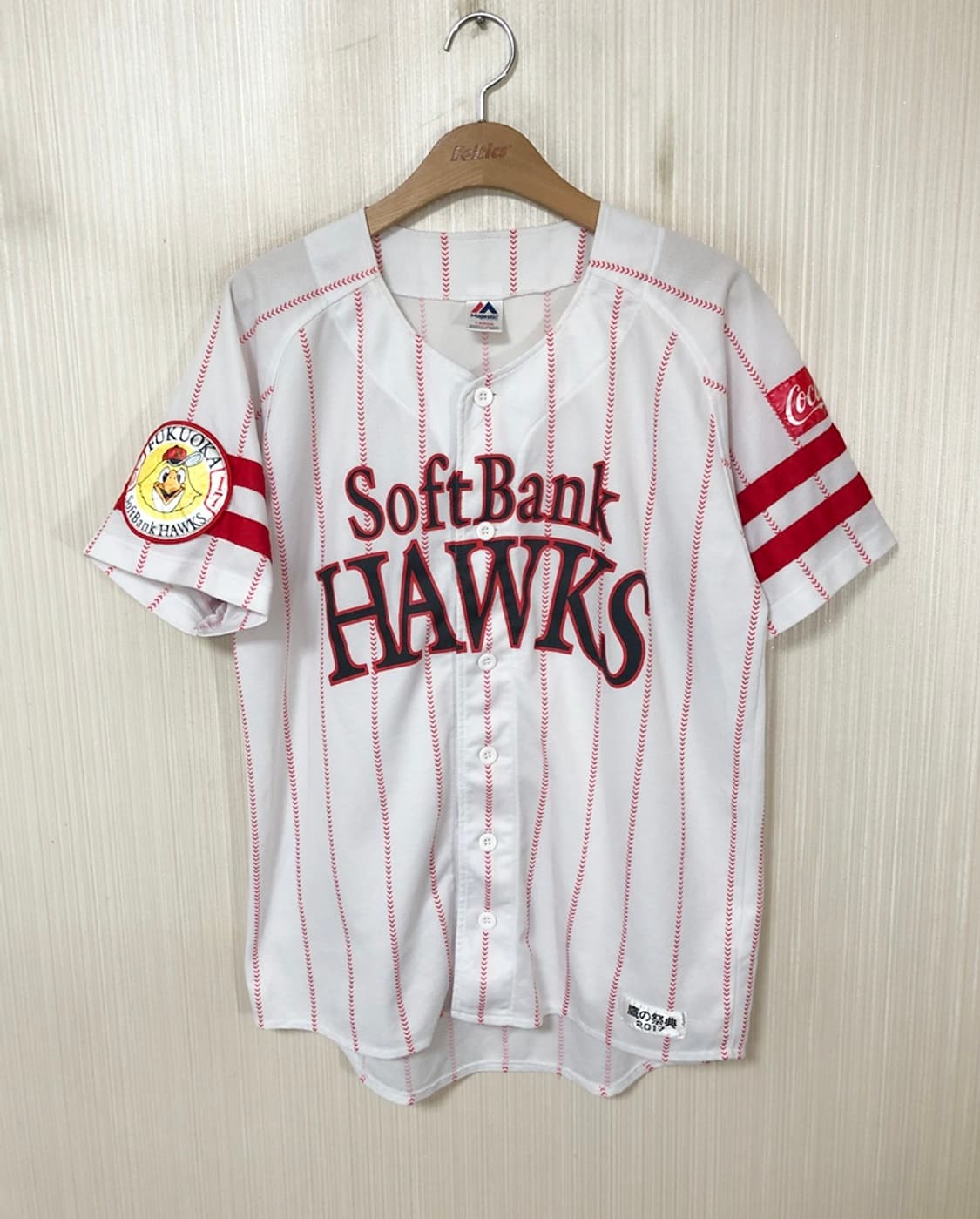 (2) NPB 마제스틱 후쿠오카 소프트뱅크호크스 유니폼/져지 L 상품이미지1