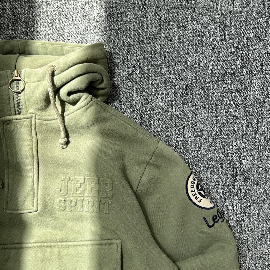 jeep 카키 패치로고 아노락 상품이미지3