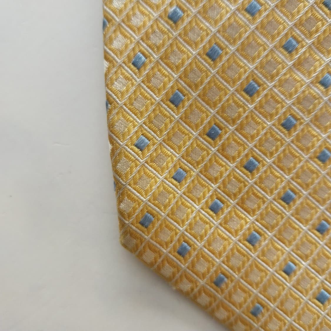 베르사체 실크 옐로 다이아 패턴 넥타이 8.9cm A-~B등급 K1390 상품이미지7