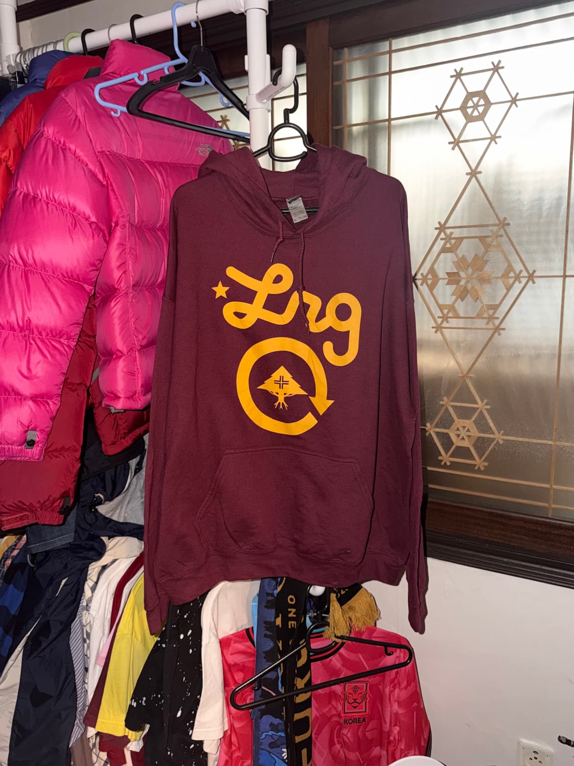 미국빈티지 길단 헤비 블렌드 기모 후드티 후디 버건디 상품이미지1