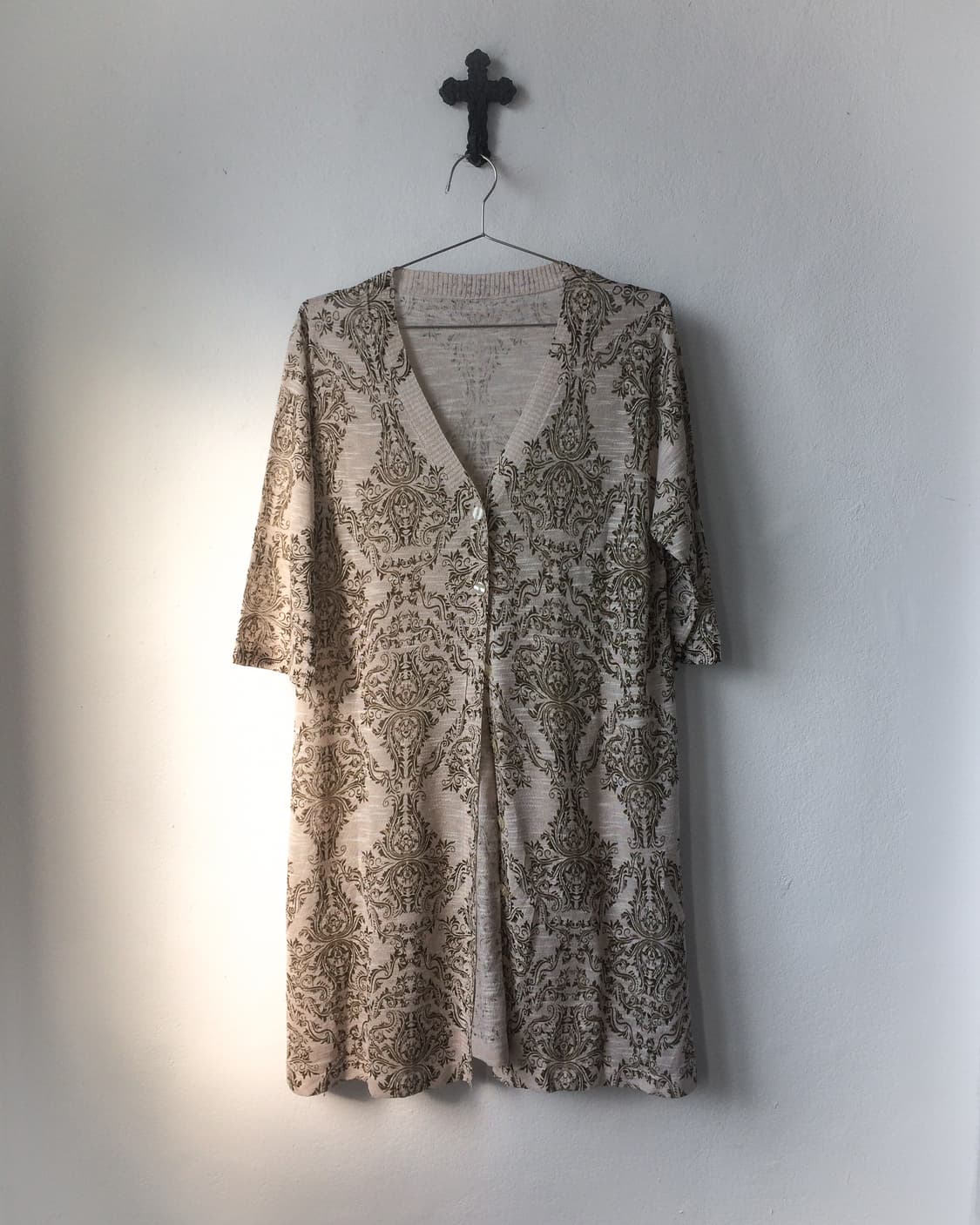 Ornament pattern long cardigan 상품이미지2