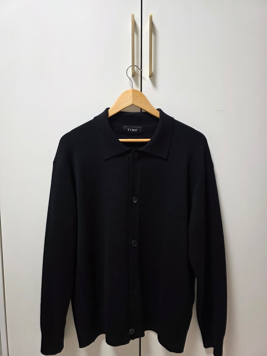 타임옴므 셔츠가디건 블랙 [100] 상품이미지1