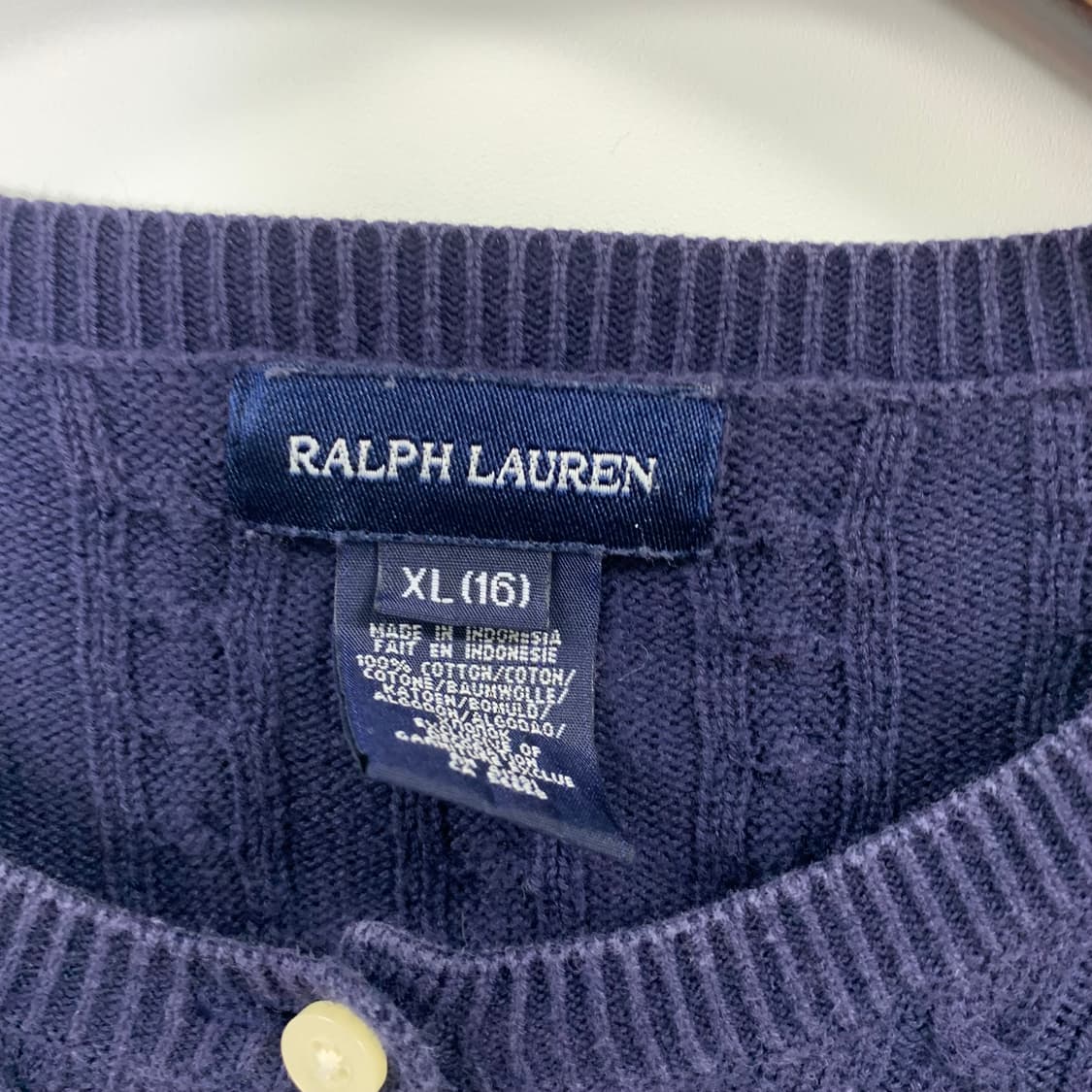 폴로 랄프로렌 네이비 꽈배기 니트 가디건 상품이미지4