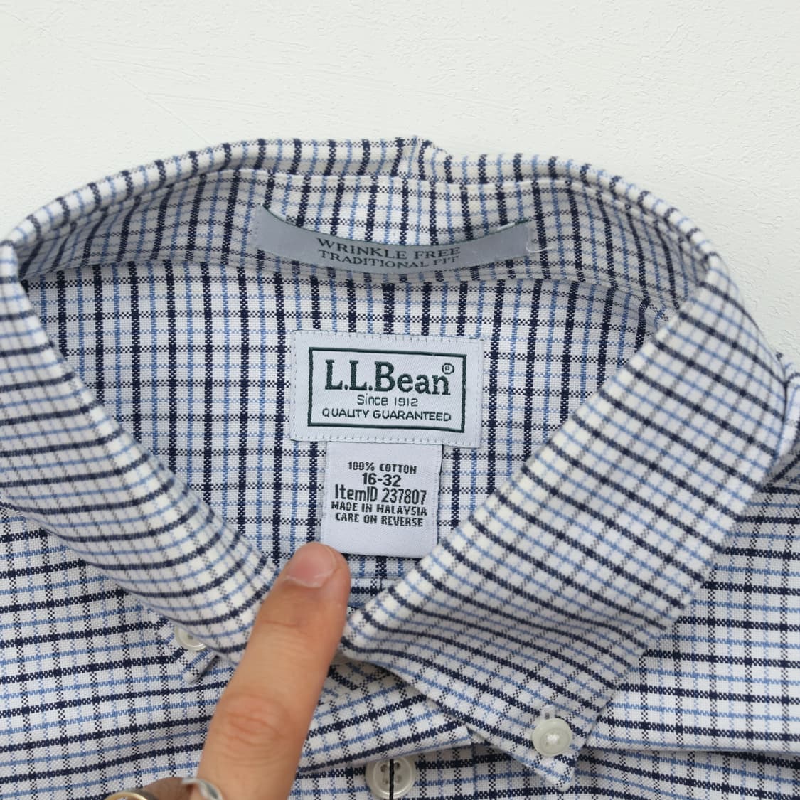 엘엘빈 체크 셔츠 L A1159 상품이미지3