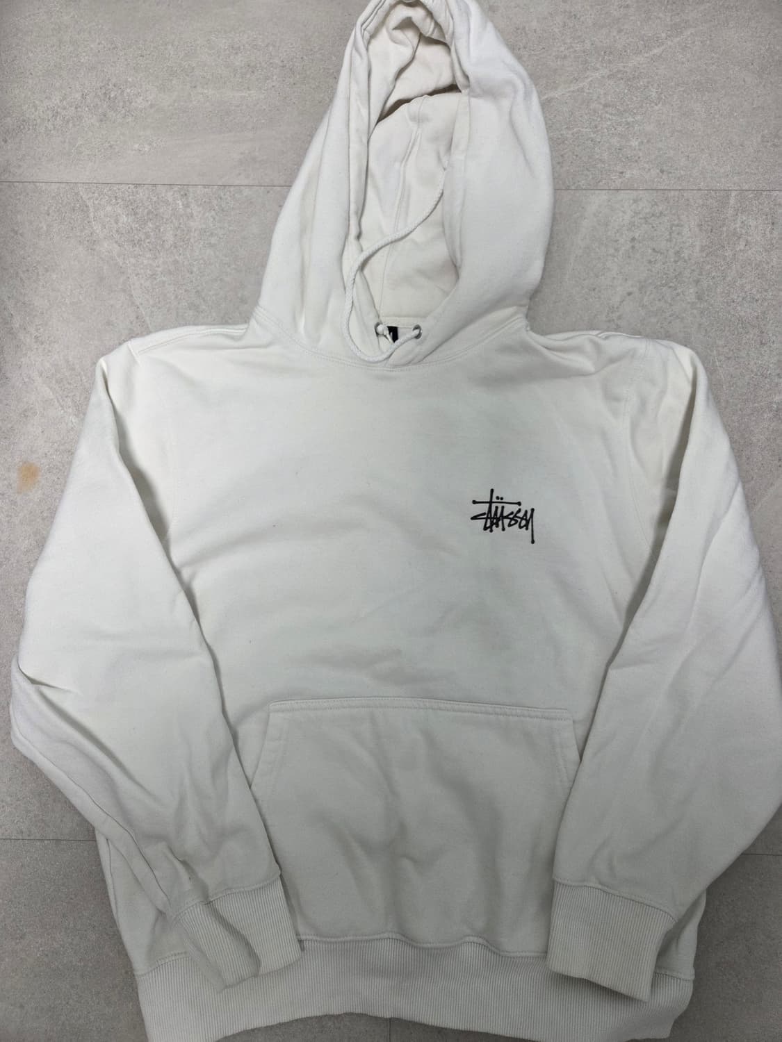 스투시 베이직 로고 후드티 화이트 상품이미지1