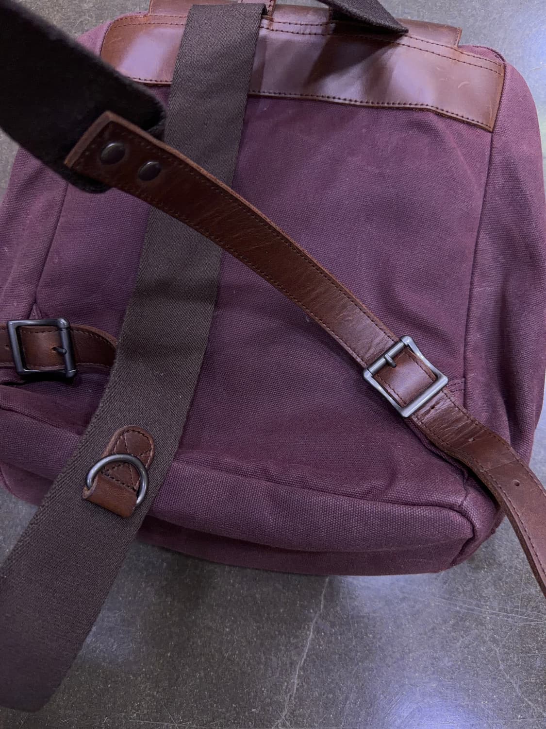 Builford 빌포드 스탠다드 왁스 캔버스 오일 레더 백팩 버건디 상품이미지6
