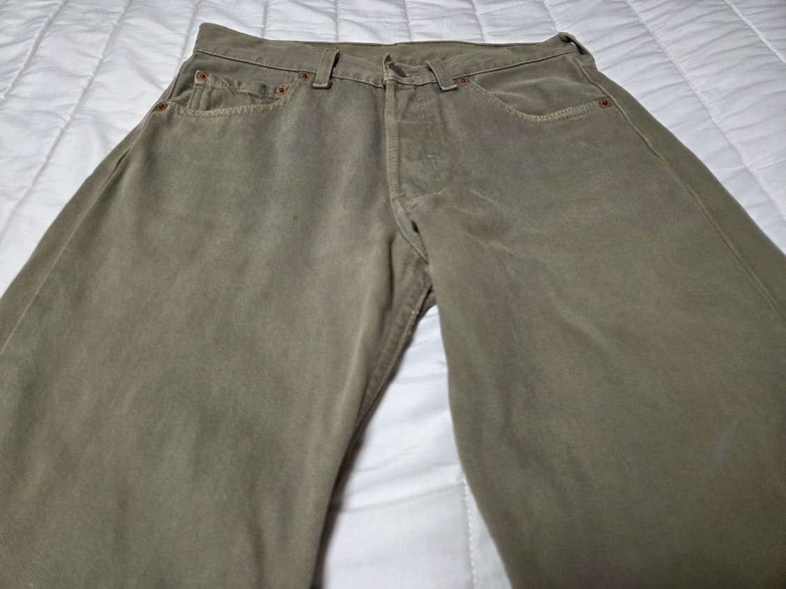 [28]90s 리바이스 501 데님팬츠 made in usa 올리브 상품이미지3