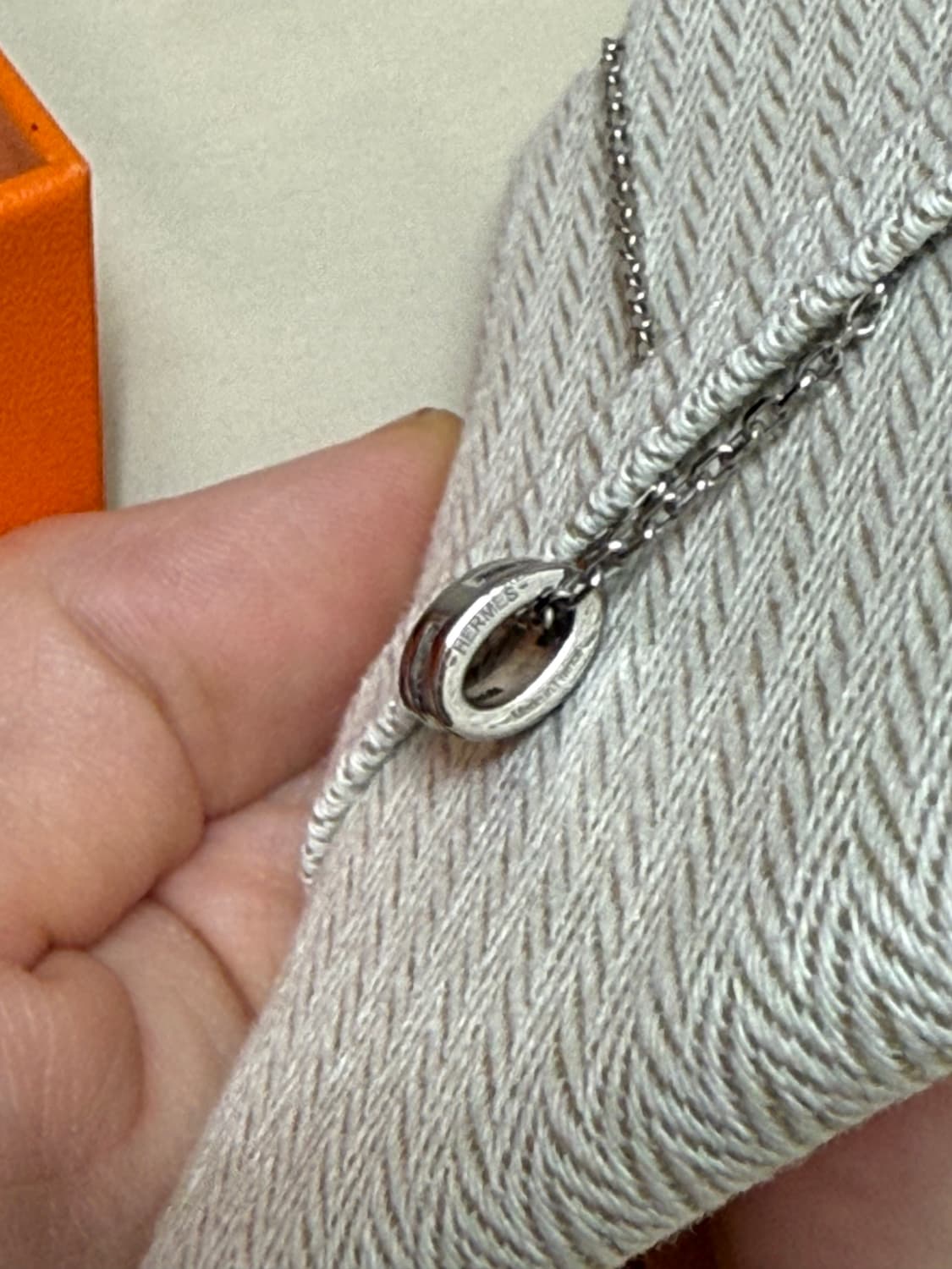 거의 새것 | 에르메스 H 아워 목걸이 블랙 실버 상품이미지4