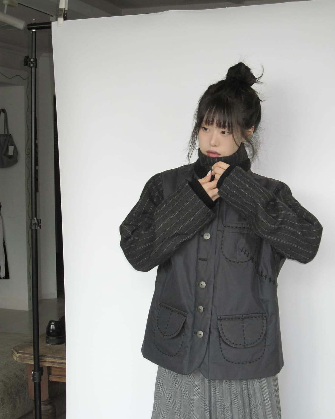 스트라이프 다운 자켓 상품이미지6