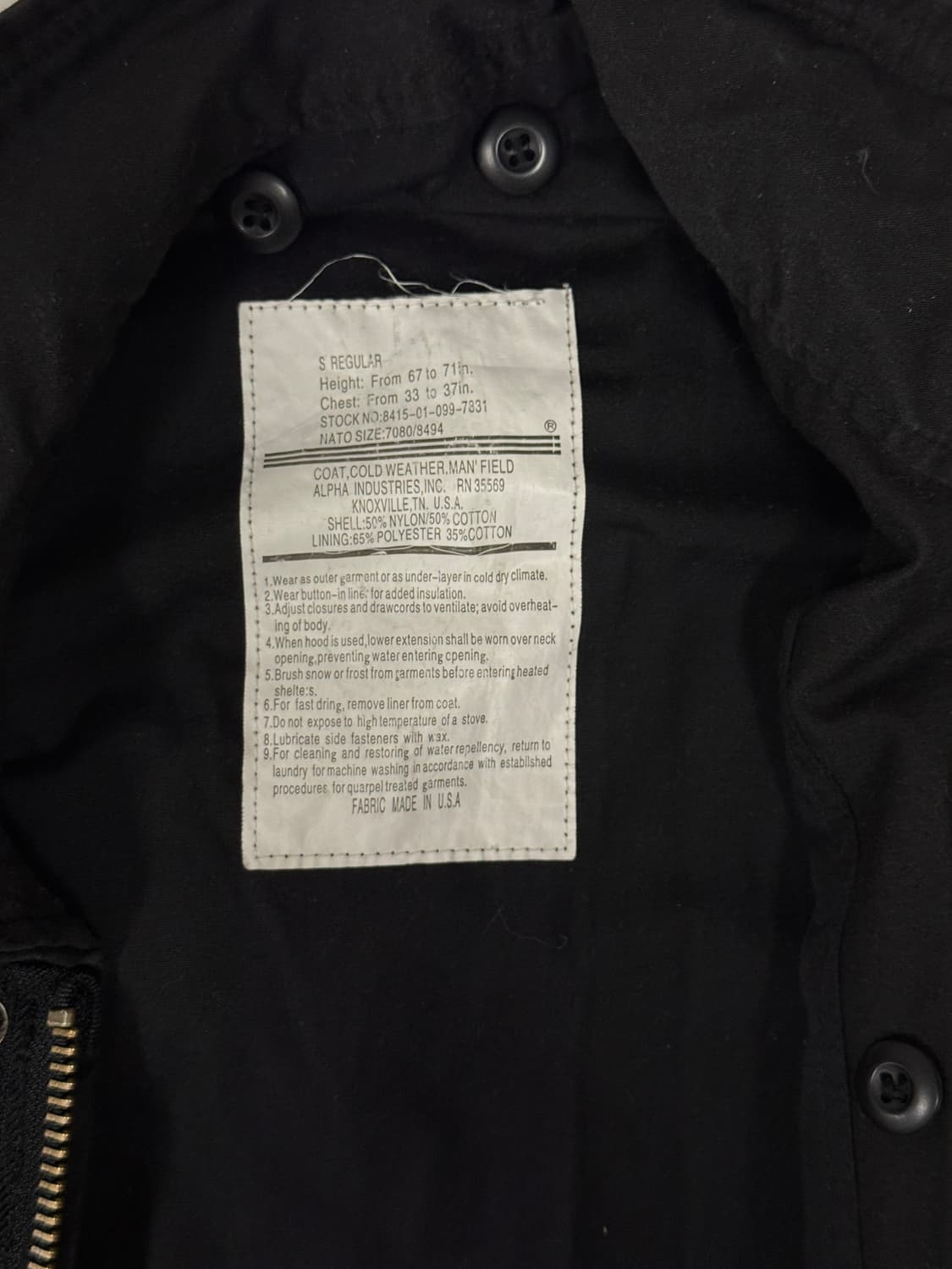 알파인더스트리 m65 필드자켓 상품이미지3