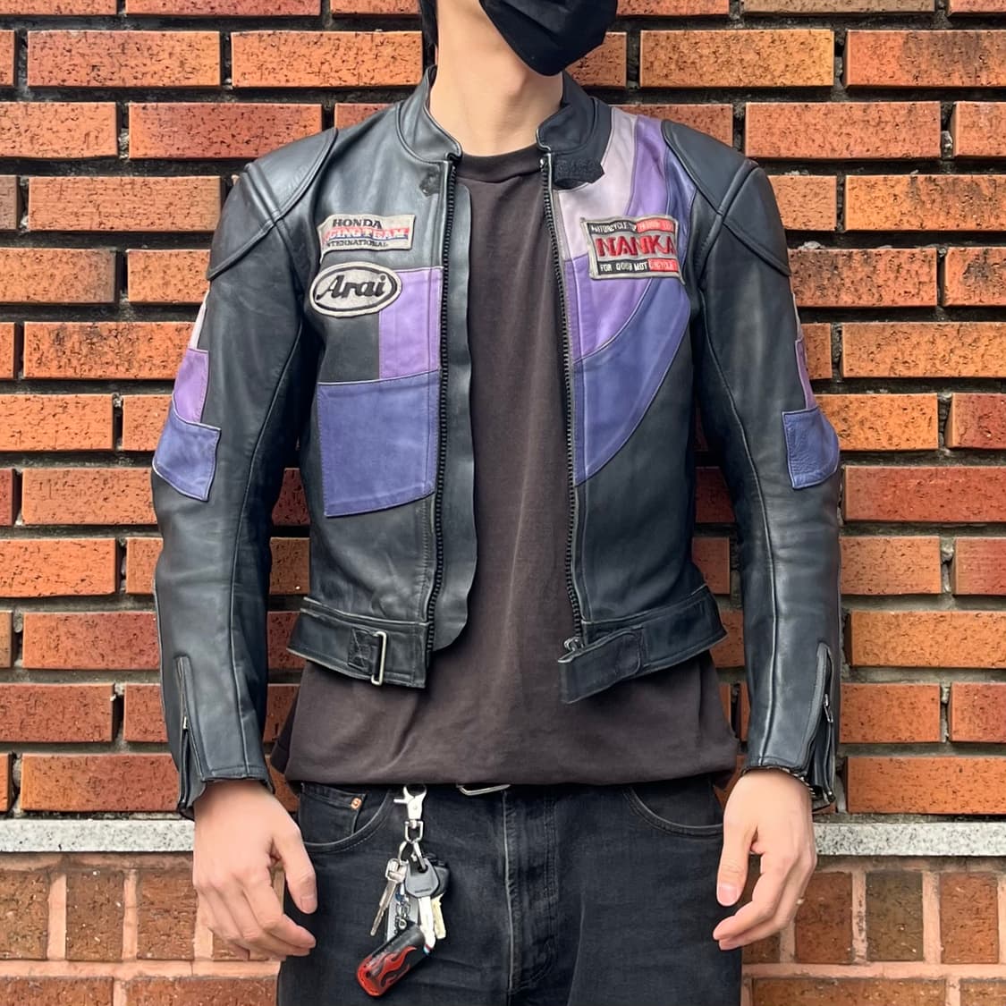 90s 빈티지 올드 가죽 레이싱 자켓 (95) 상품이미지8