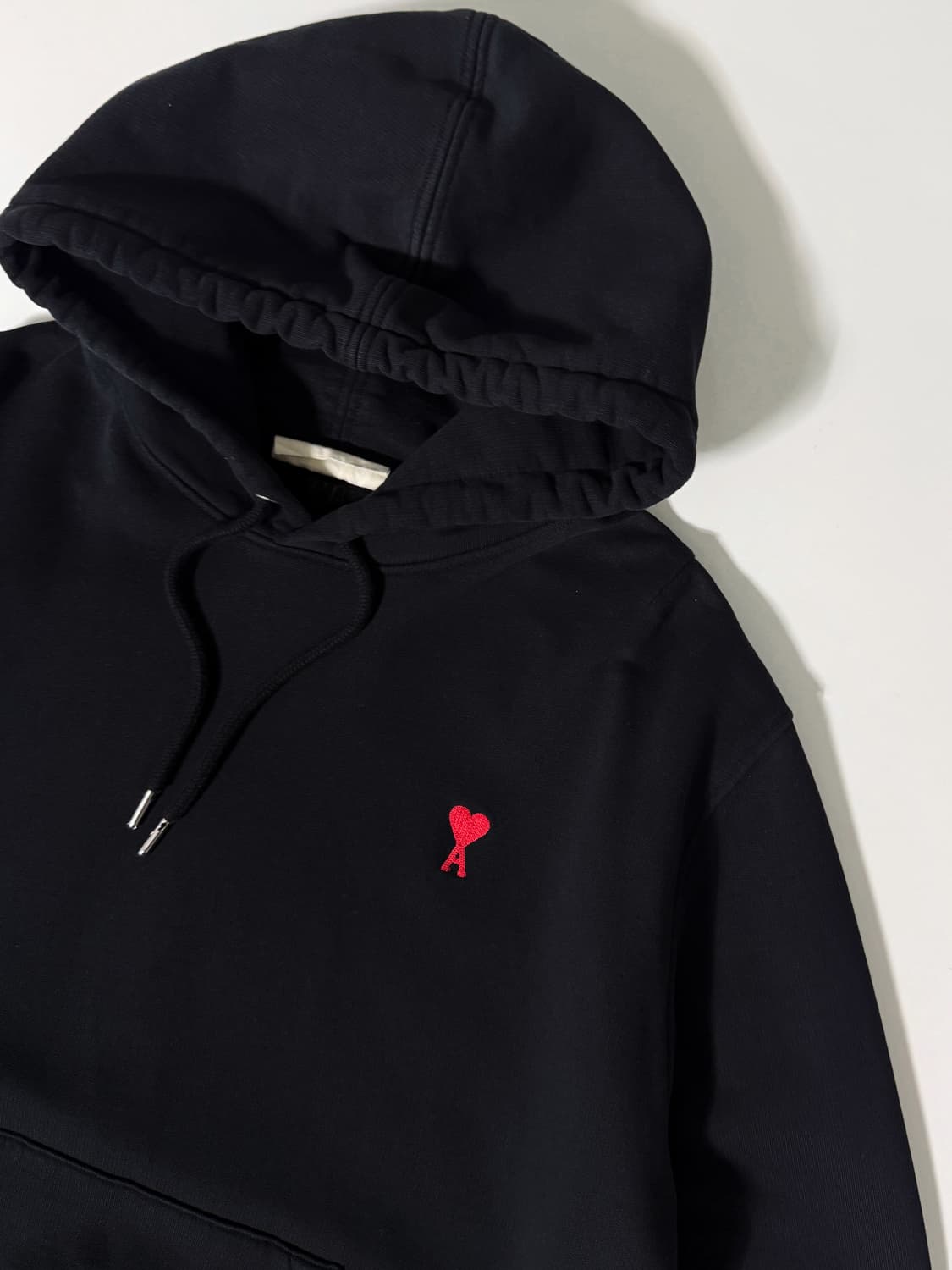 아미 루즈핏 하트로고 블랙 스웻 후드 상품이미지3