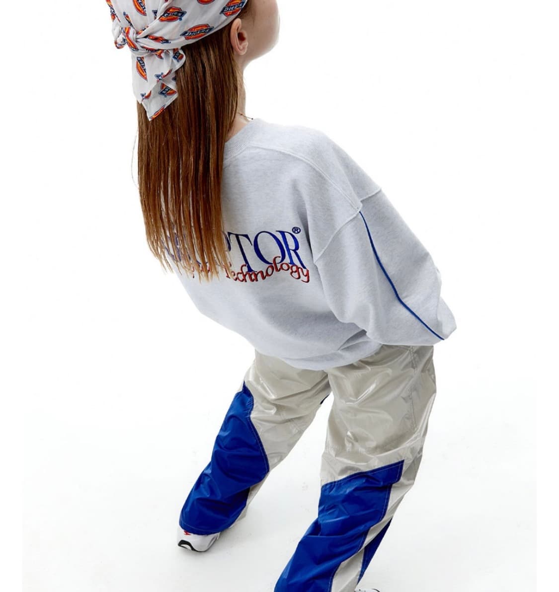 스컬프터 레이싱 스웻셔츠 화이트 멜란지 상품이미지2