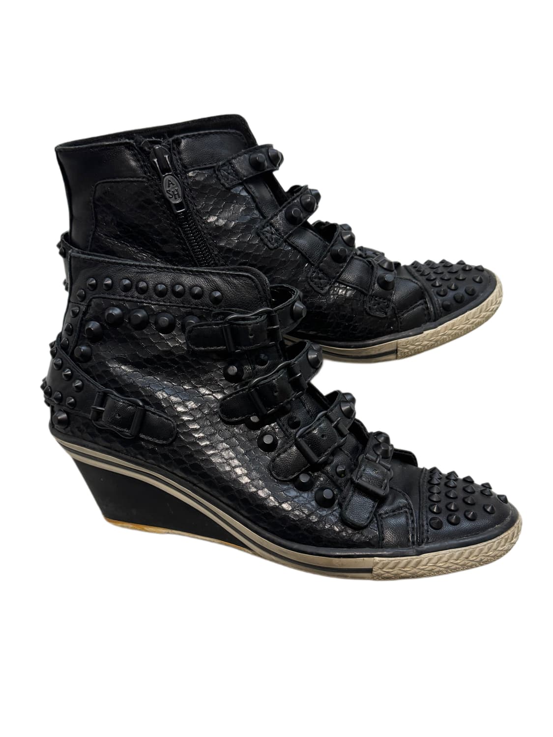 ASH 스터드 버클 파이톤 웨지힐 하이탑스니커즈  상품이미지3