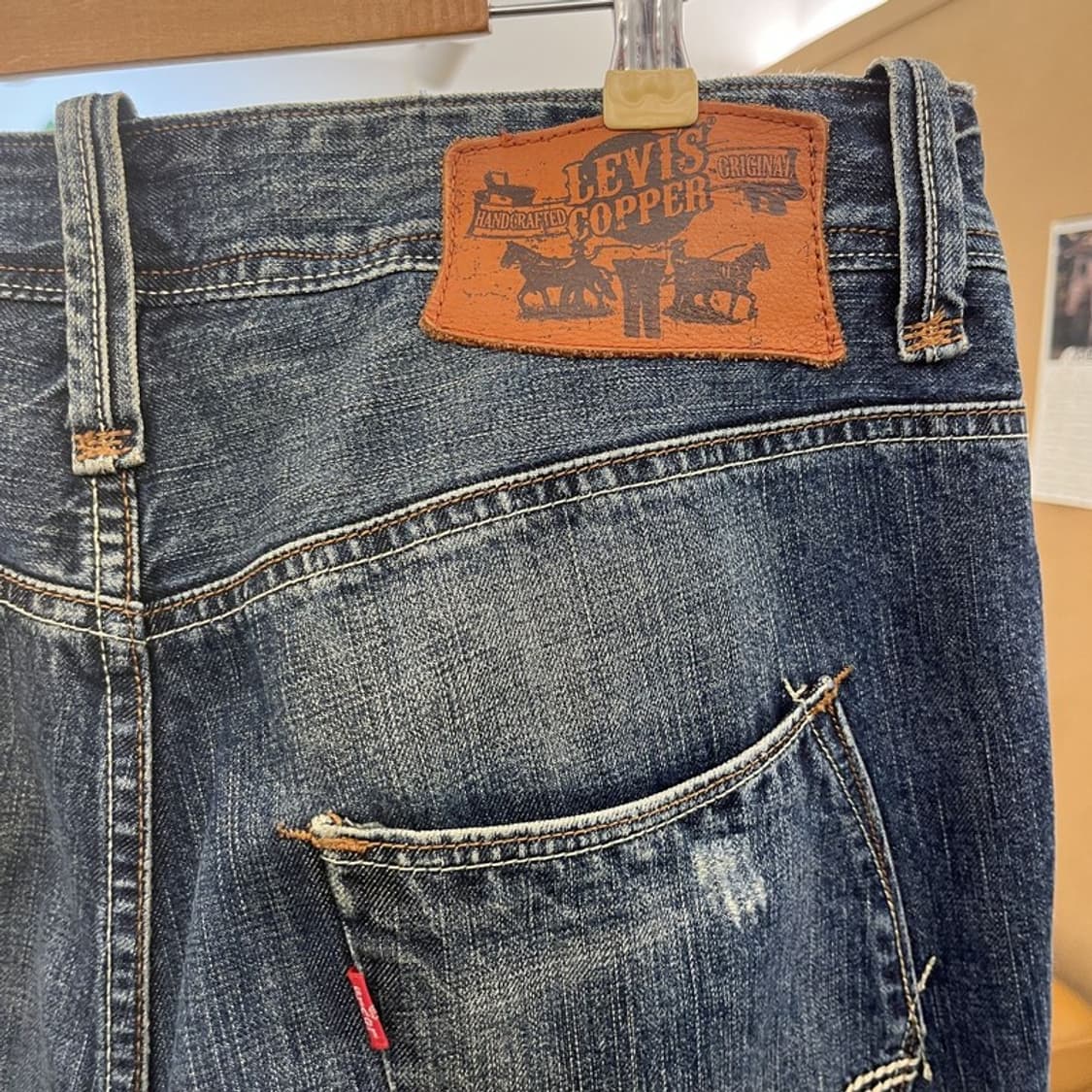 리바이스 쿠퍼 웨스턴 빈티지 포켓 스티치 데님팬츠 34인치 C10605 상품이미지5