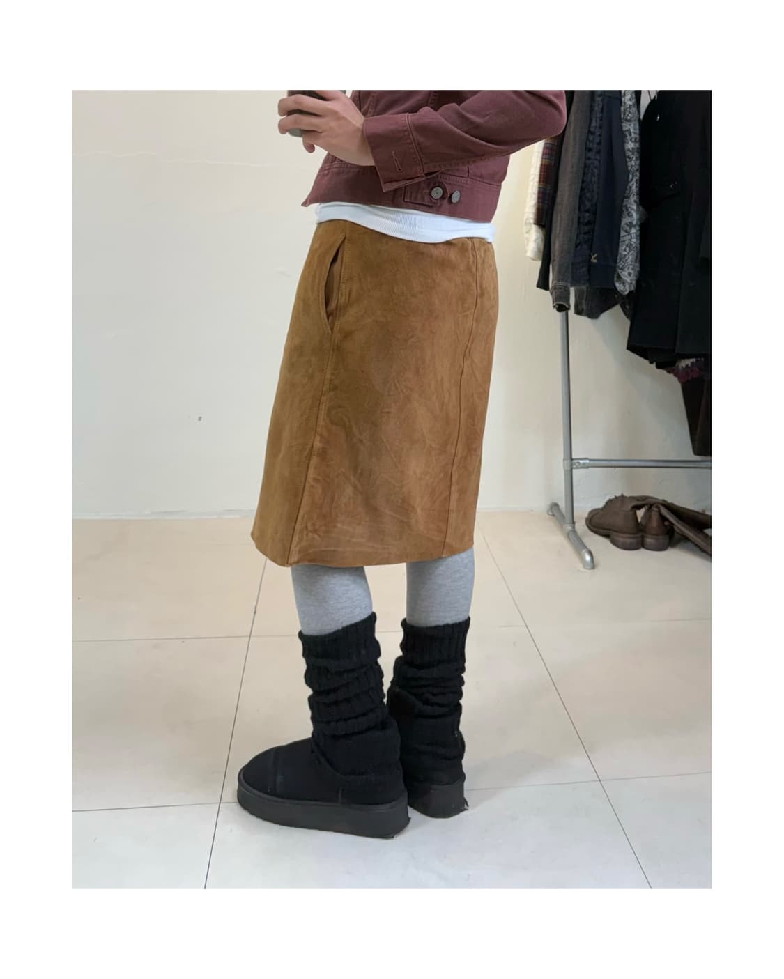 Monica bianco 양가죽 스커트 상품이미지2