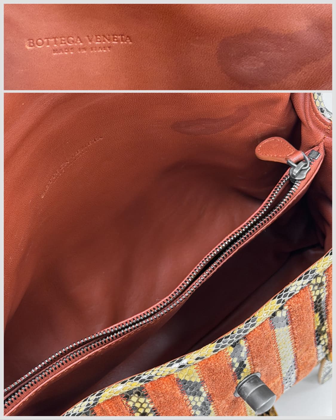 보테가베네타 벨벳 에어스 스네이크스킨 사첼백 상품이미지10
