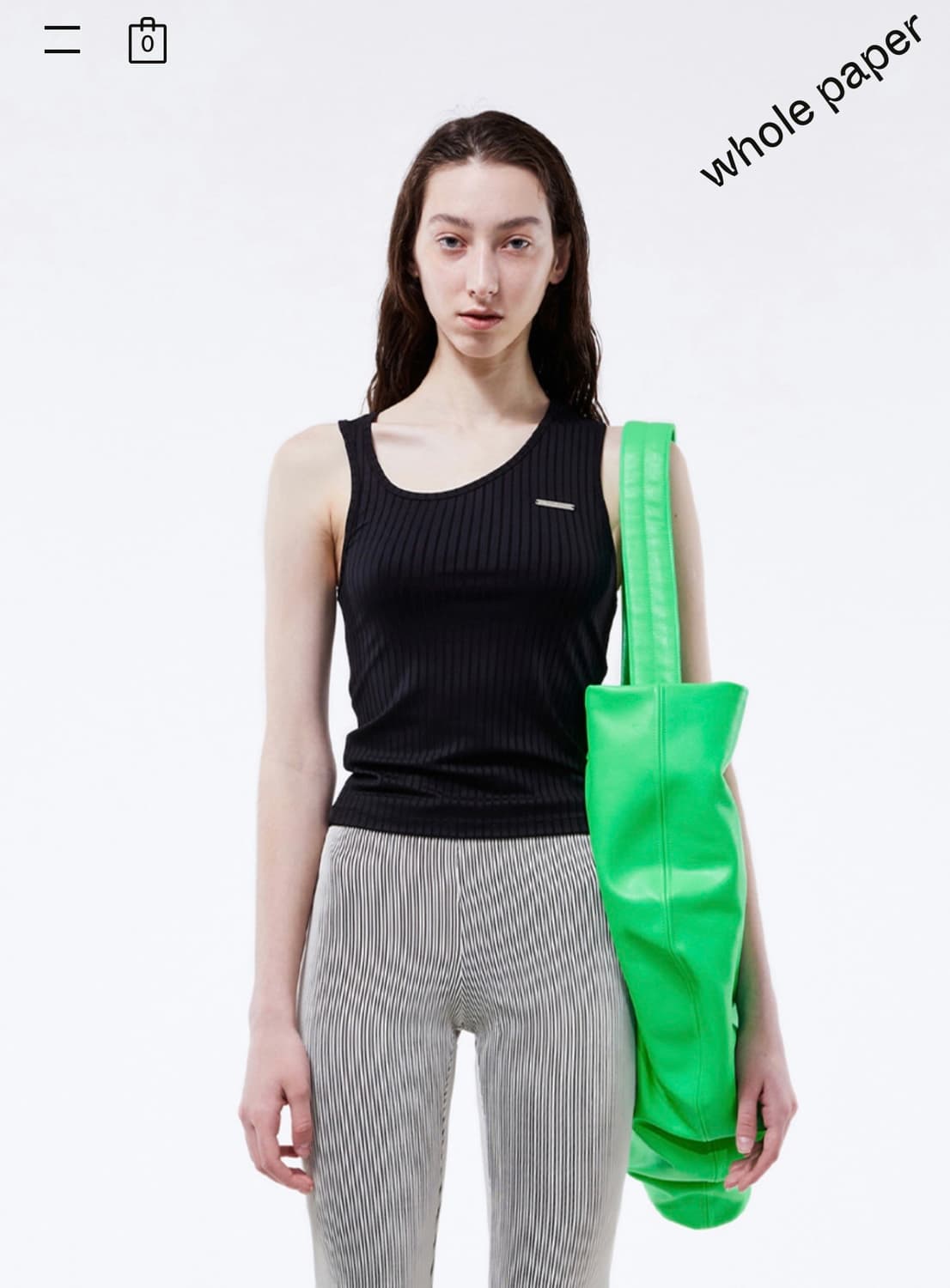 홀페이퍼 언발란스 네크라인 슬리브리스 탑 상품이미지1