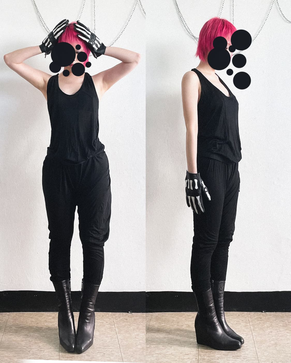 new* 디젤 블랙 골드 드레이프 본디지 스트랩 점프수트 상품이미지2