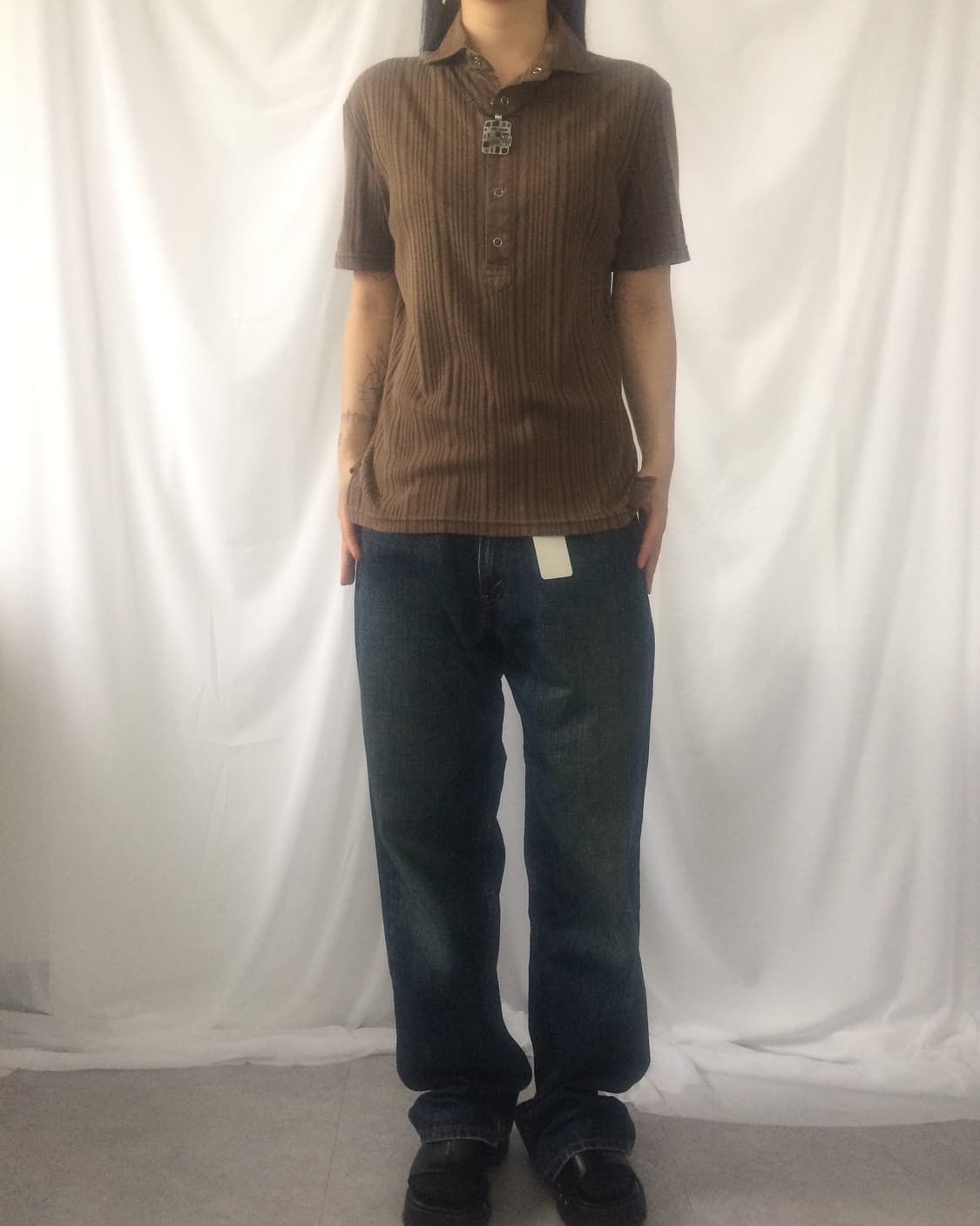 Collar ribbed t shirt 상품이미지1
