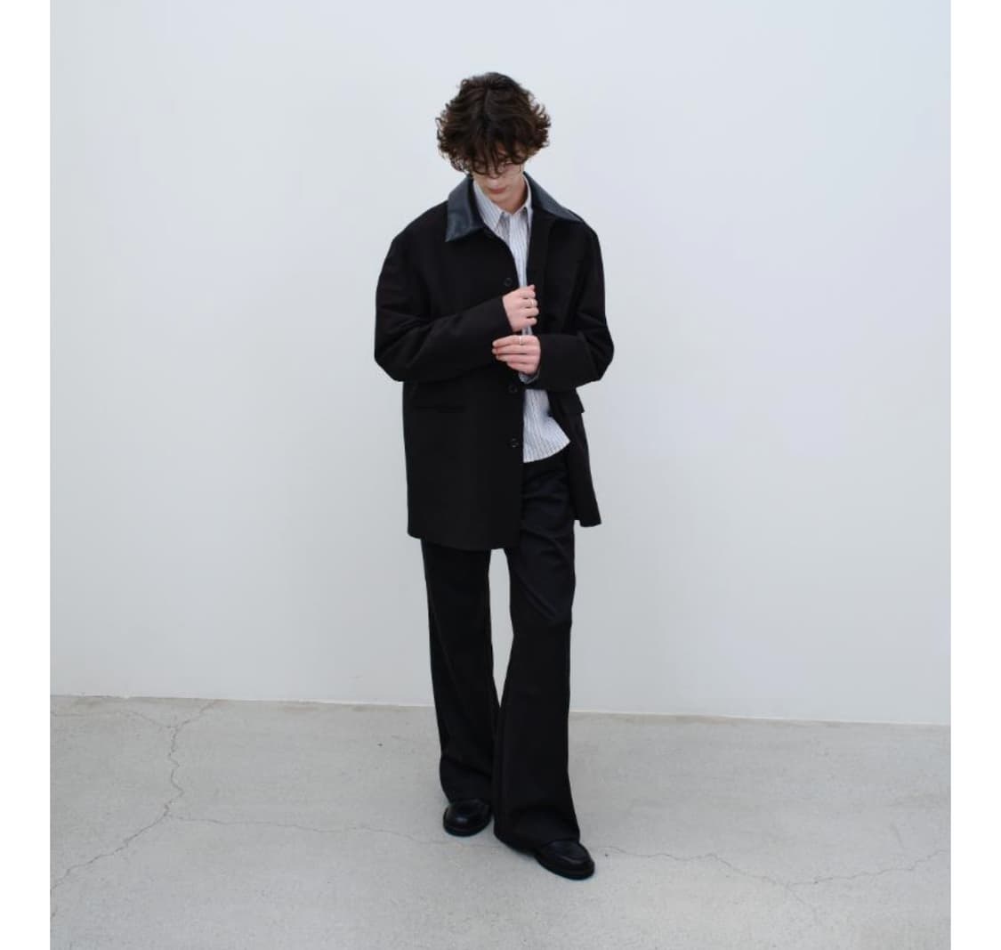 (1) 리들 플레어 울 슬랙스 블랙 상품이미지1