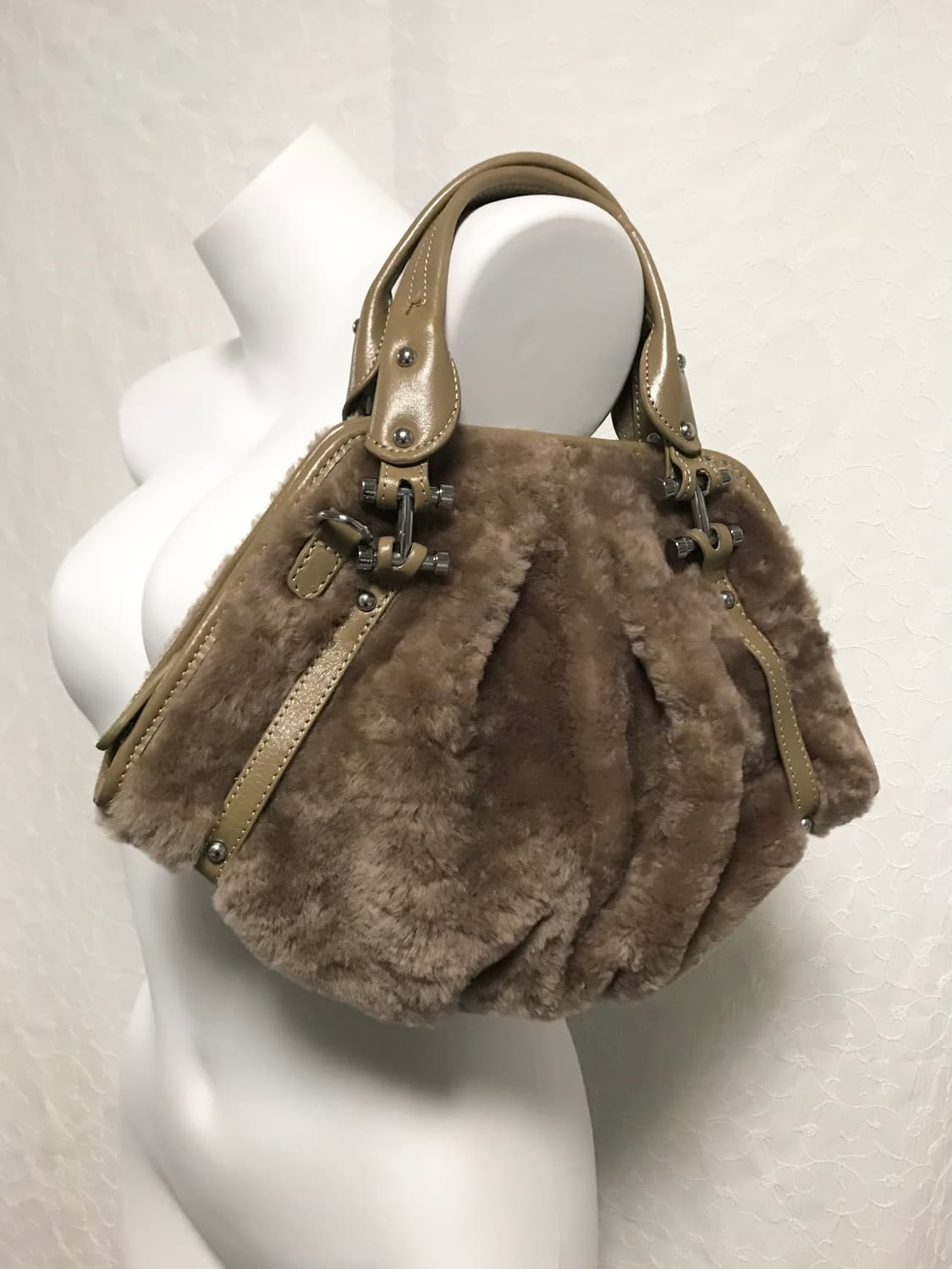 빈티지 페어리 모리 양털 레더 투웨이 가방 토트백 크로스백 상품이미지1