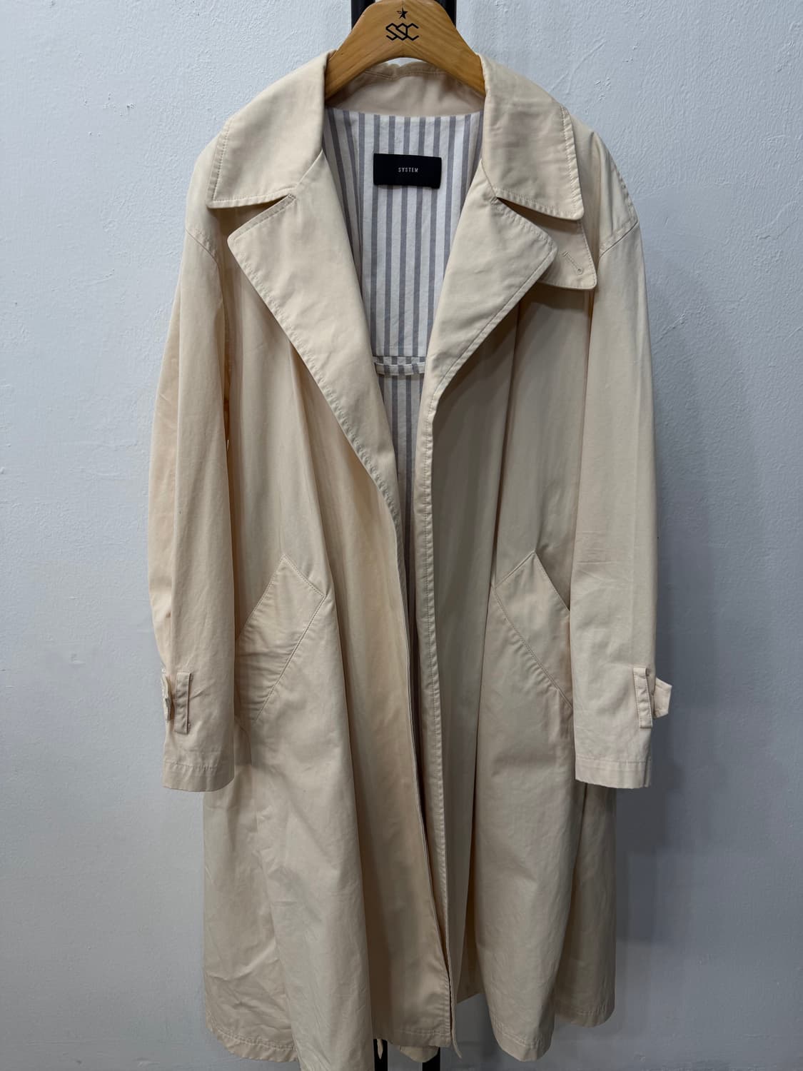 정품) 시스템 SYSTEM 한섬 아이보리 트렌치코트 82 상품이미지1
