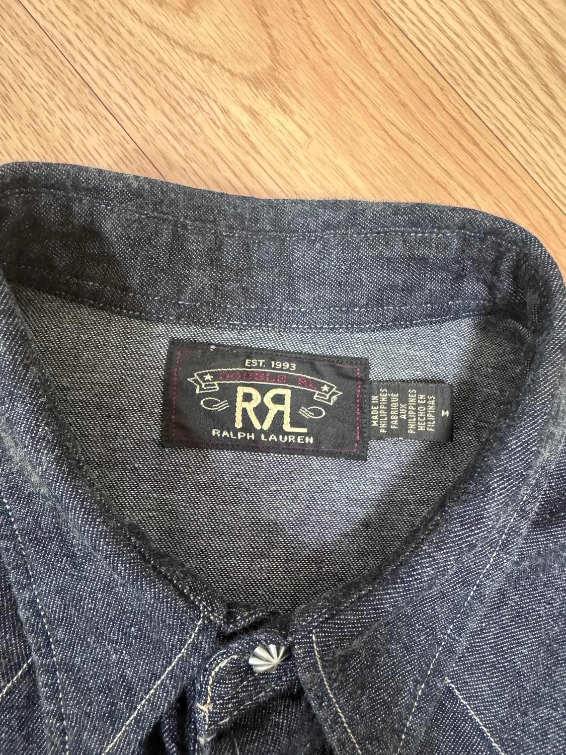 RRL 더블알엘 웨스턴셔츠 린스드 데님셔츠 M 상품이미지4