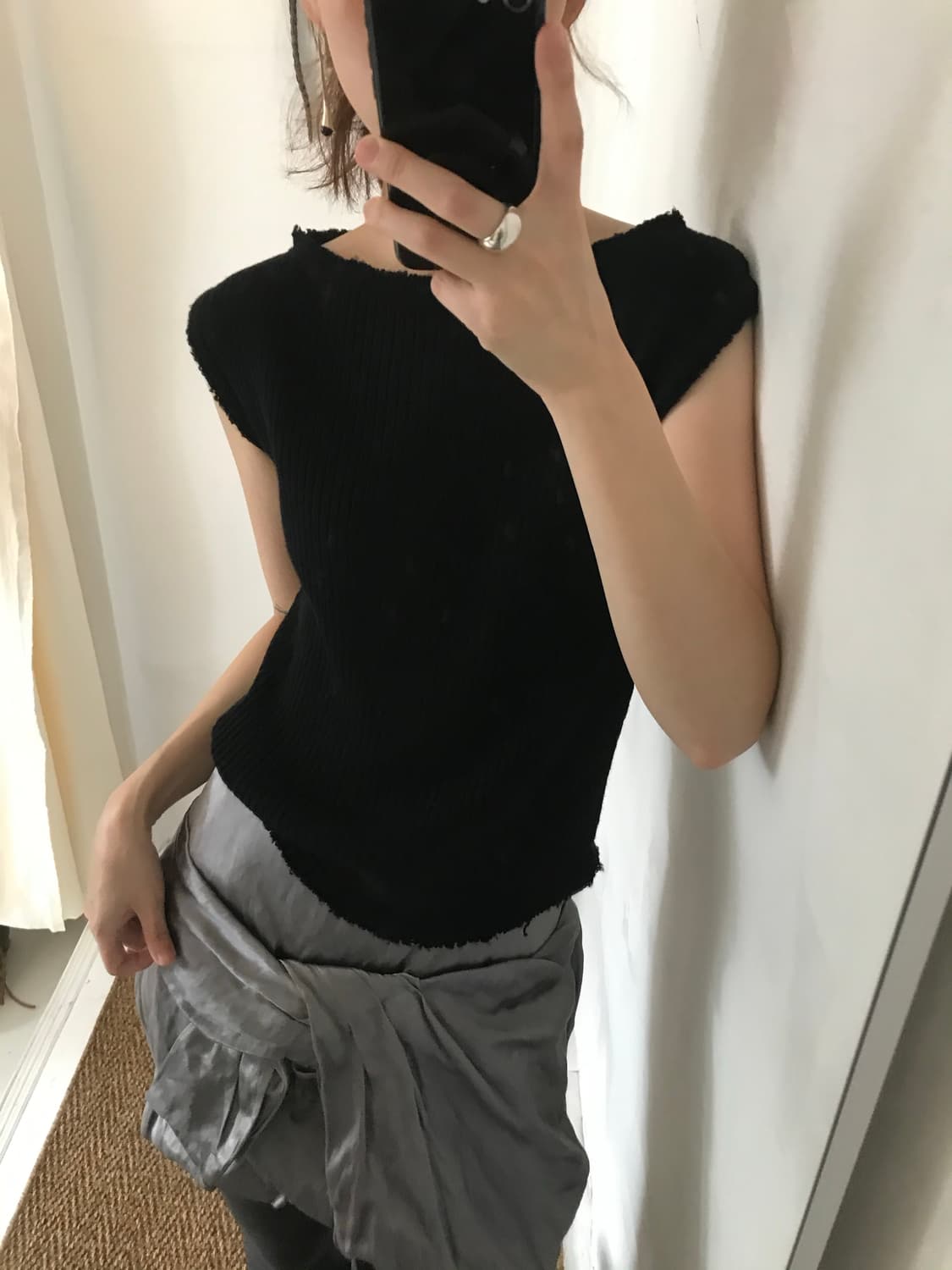 silver detail silk skirt 상품이미지3