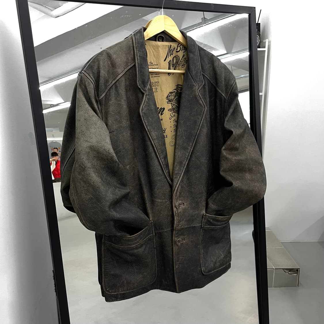 90s 리얼레더 소가죽 카코트 가죽 블레이저 자켓 상품이미지2