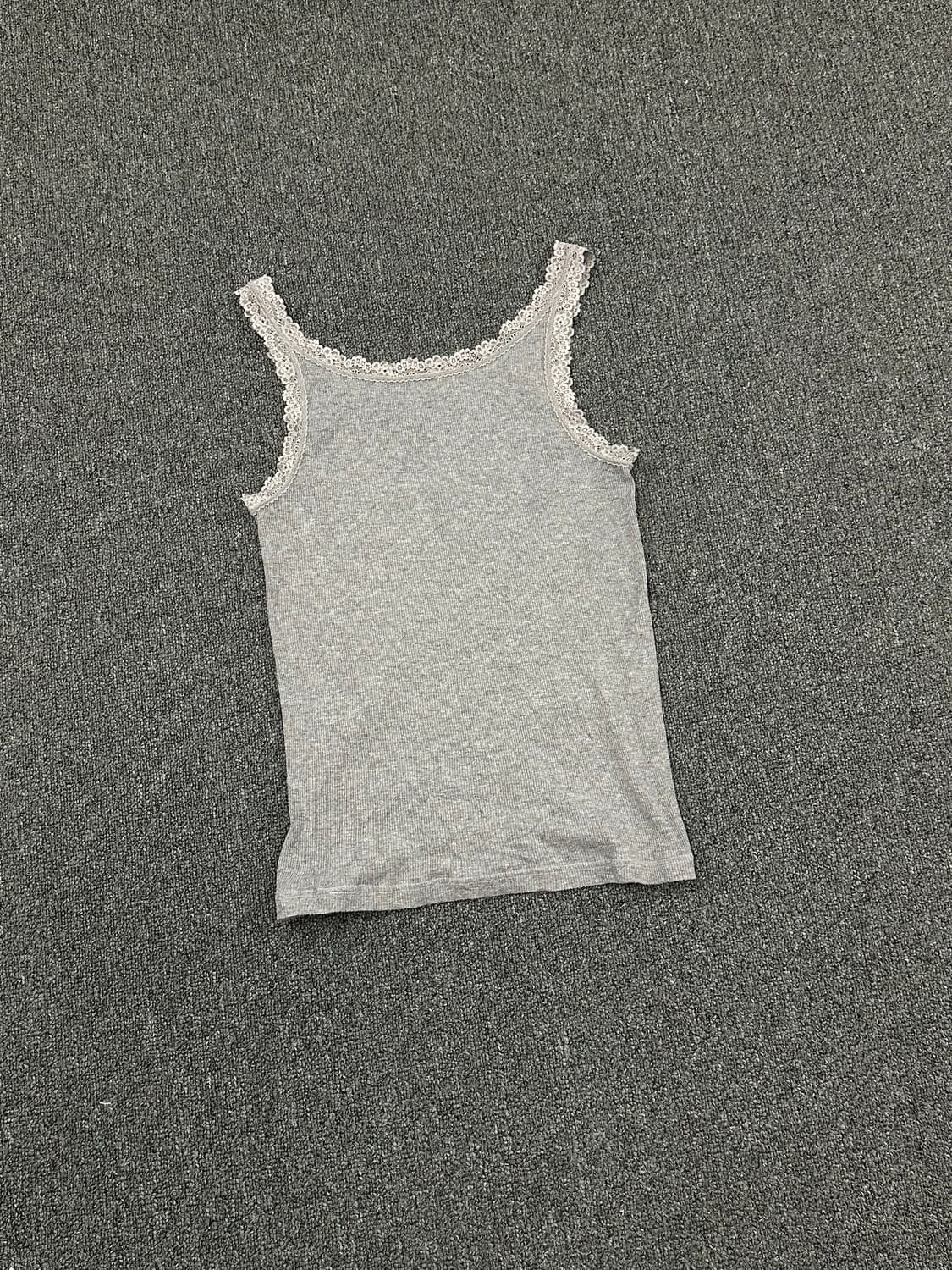 L)Japanese vintage 여성 그레이 레이스 나시 상품이미지4