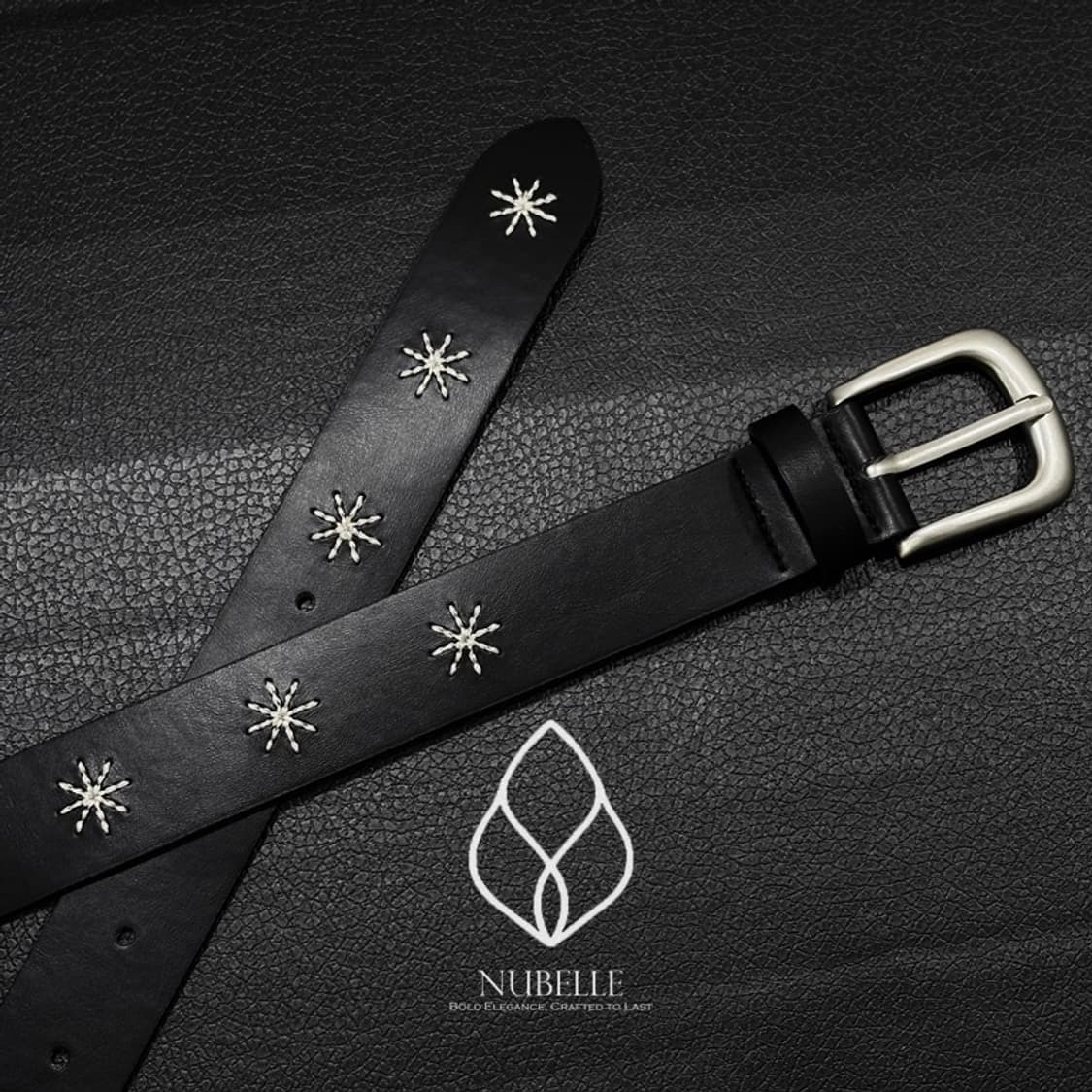🌗 Daisy stitch belt / 데이지 플라워 스티치 가죽 벨트 상품이미지10