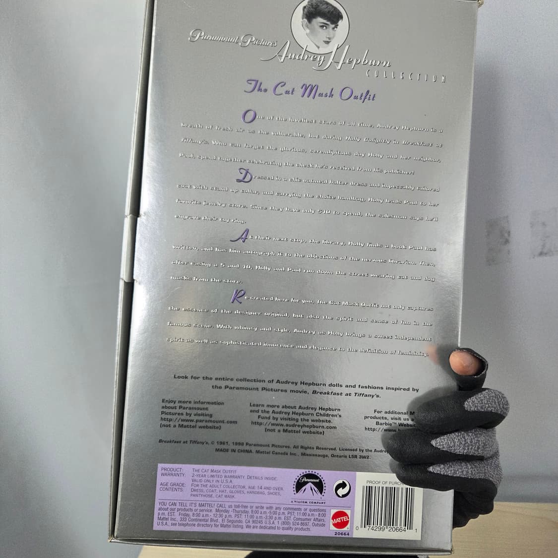 2000년대 빈티지 마텔 바비 인형 오드리햅번 고양이 마스크 바비옷 상품이미지4