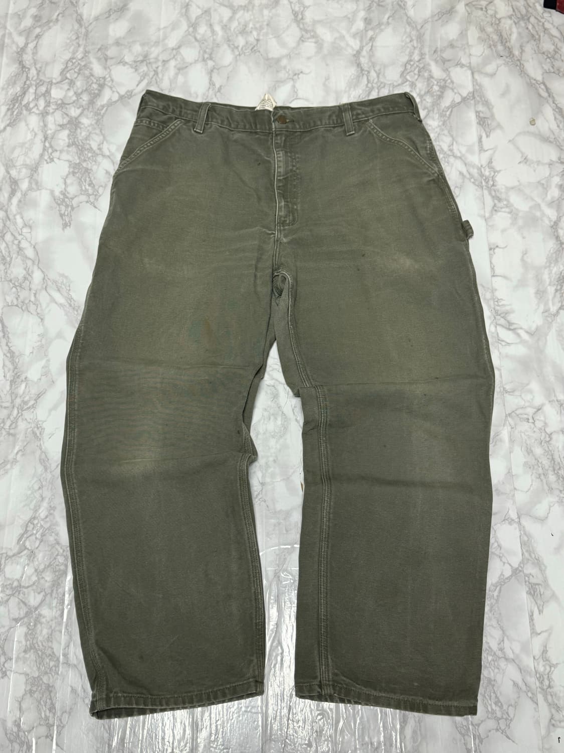 칼하트 B11 모스그린 와이드 워크 바지 상품이미지4